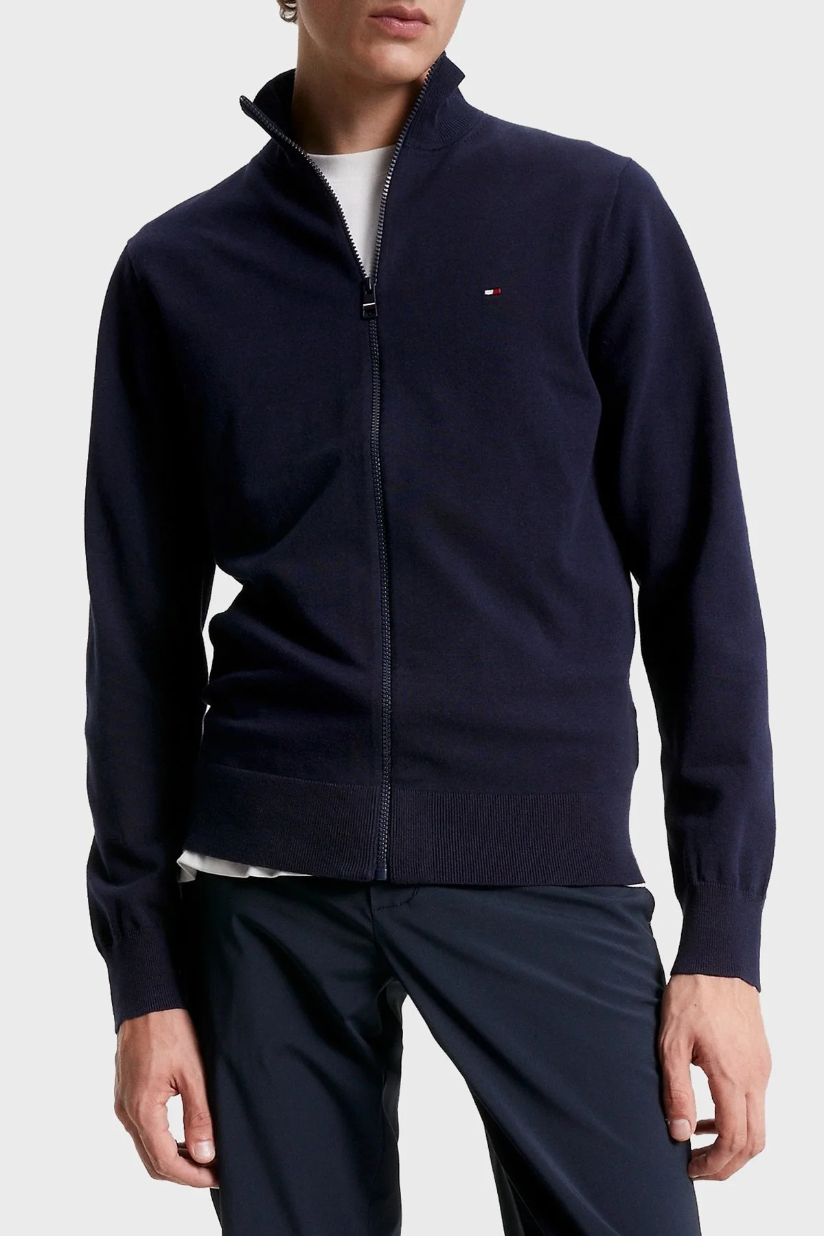 Tommy Hilfiger % 100 Pamuklu Regular Fit Erkek Sweat MW0MW22747 DW5 LACİVERT - 1