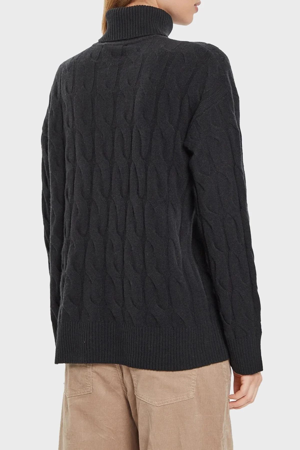 Tommy Hilfiger % 100 Yün Regular Fit Balıkçı Yaka Bayan Kazak WW0WW43102 BDS SİYAH - 2