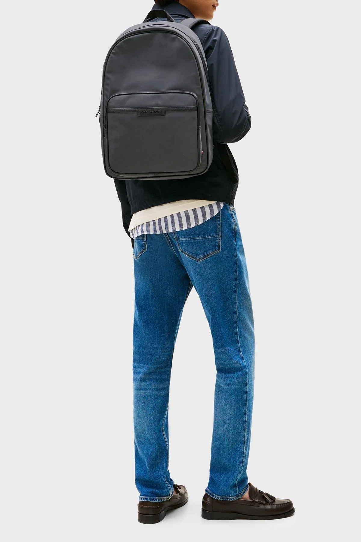 Tommy Hilfiger Ayarlanabilir Askılı Logolu Erkek Sırt Çantası AM0AM13464 PSM KOYU GRİ - 2