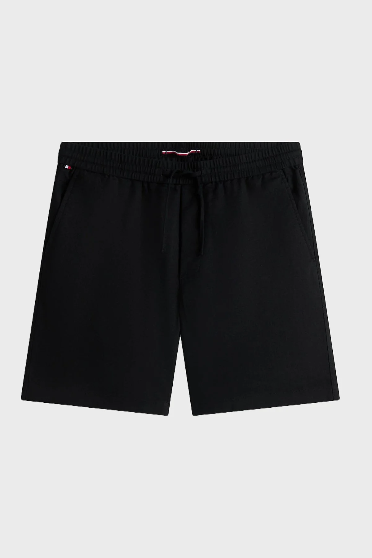Tommy Hilfiger Bağlamalı Normal Bel Keten Bermuda Erkek Short MW0MW44353 BDS SİYAH - 5