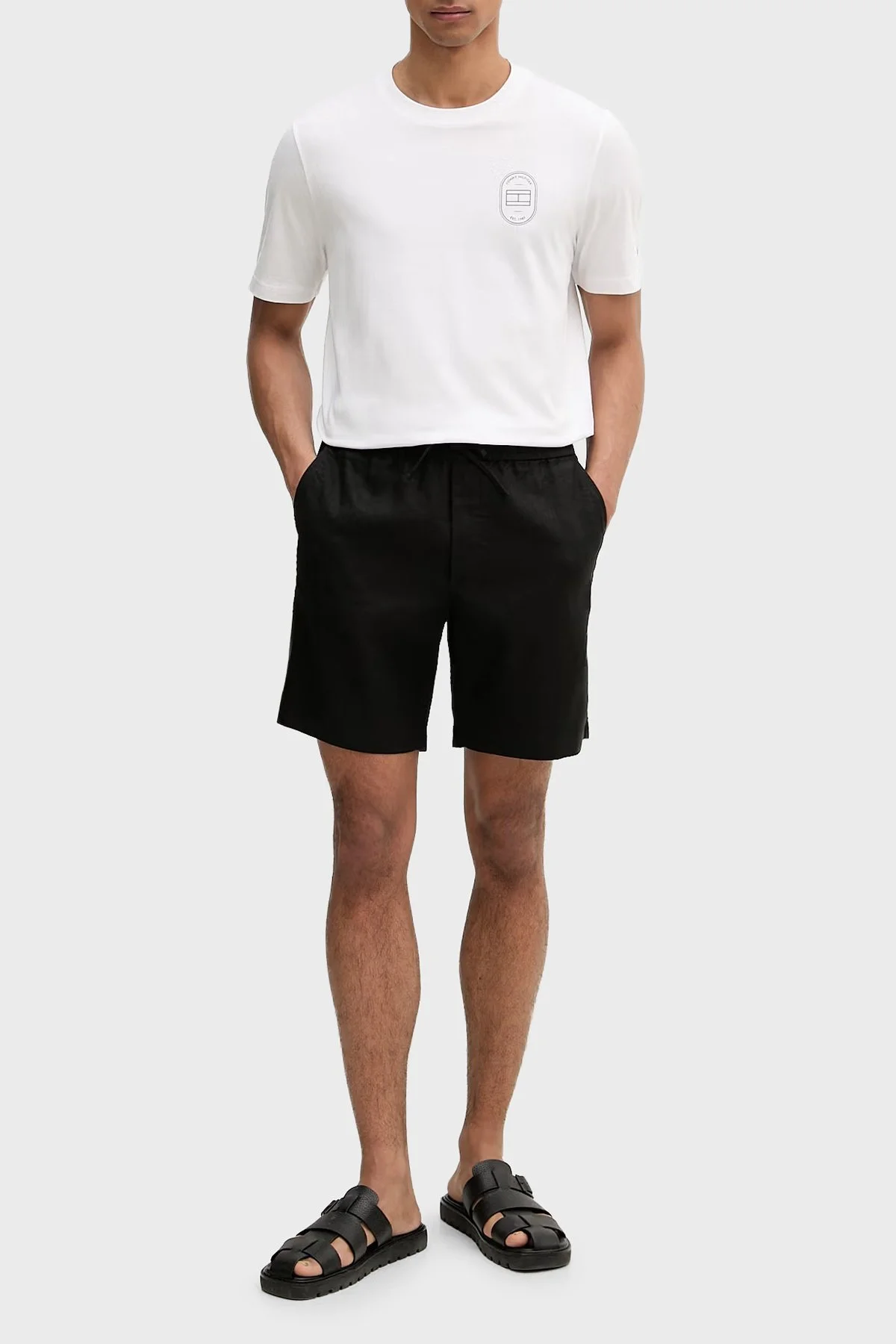 Tommy Hilfiger Baskılı % 100 Pamuk Regular Fit Erkek T Shirt MW0MW42364 YBR BEYAZ - 2