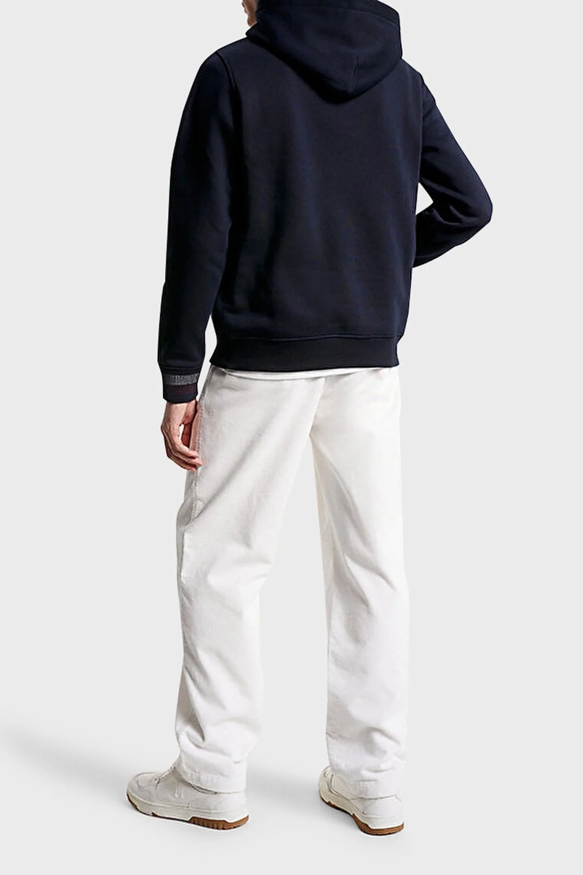Tommy Hilfiger Baskılı Kapüşonlu Kanguru Cepli Regular Fit Erkek Sweat MW0MW32682 DW5 LACİVERT - 4