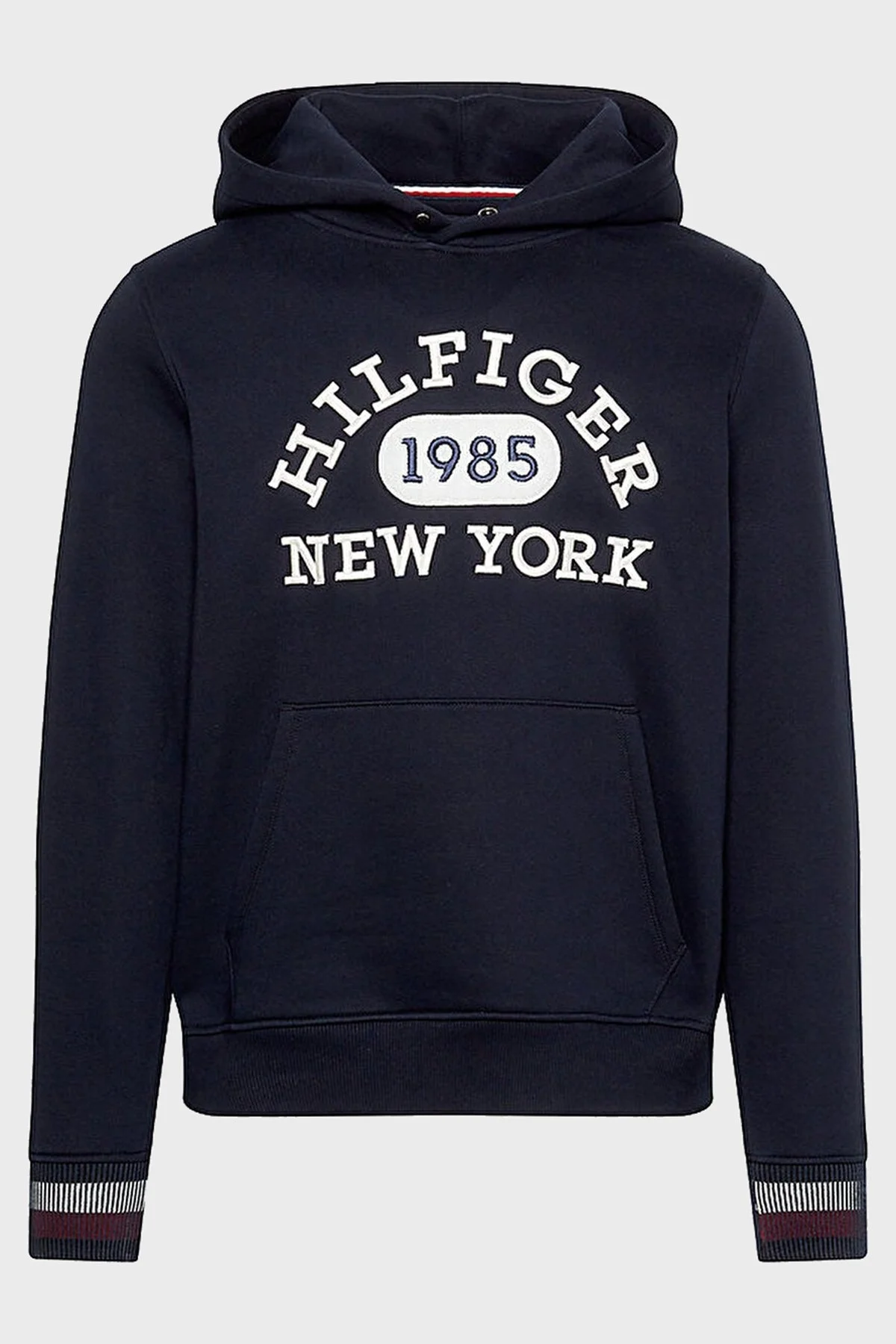 Tommy Hilfiger Baskılı Kapüşonlu Kanguru Cepli Regular Fit Erkek Sweat MW0MW32682 DW5 LACİVERT - 5