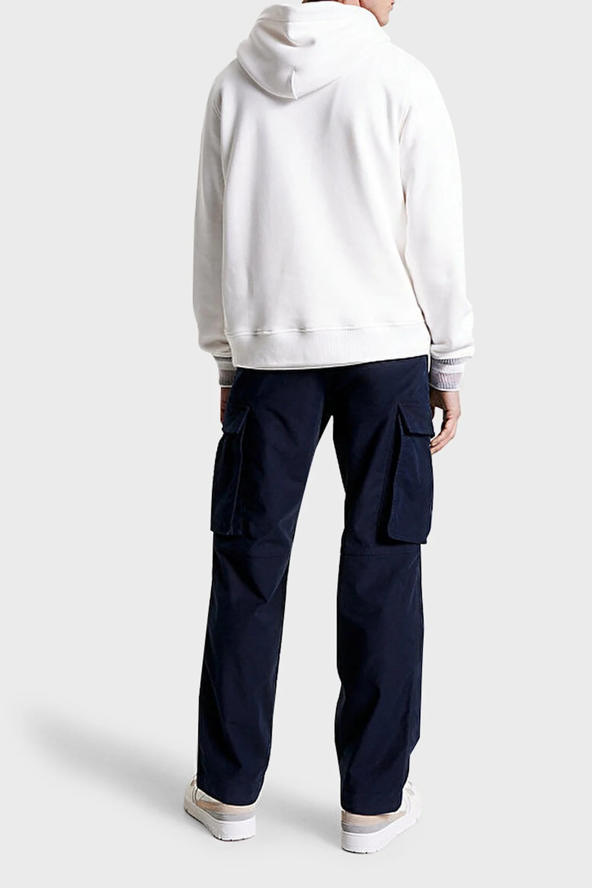 Tommy Hilfiger Baskılı Kapüşonlu Kanguru Cepli Regular Fit Erkek Sweat MW0MW32682 YBH BEYAZ - 9