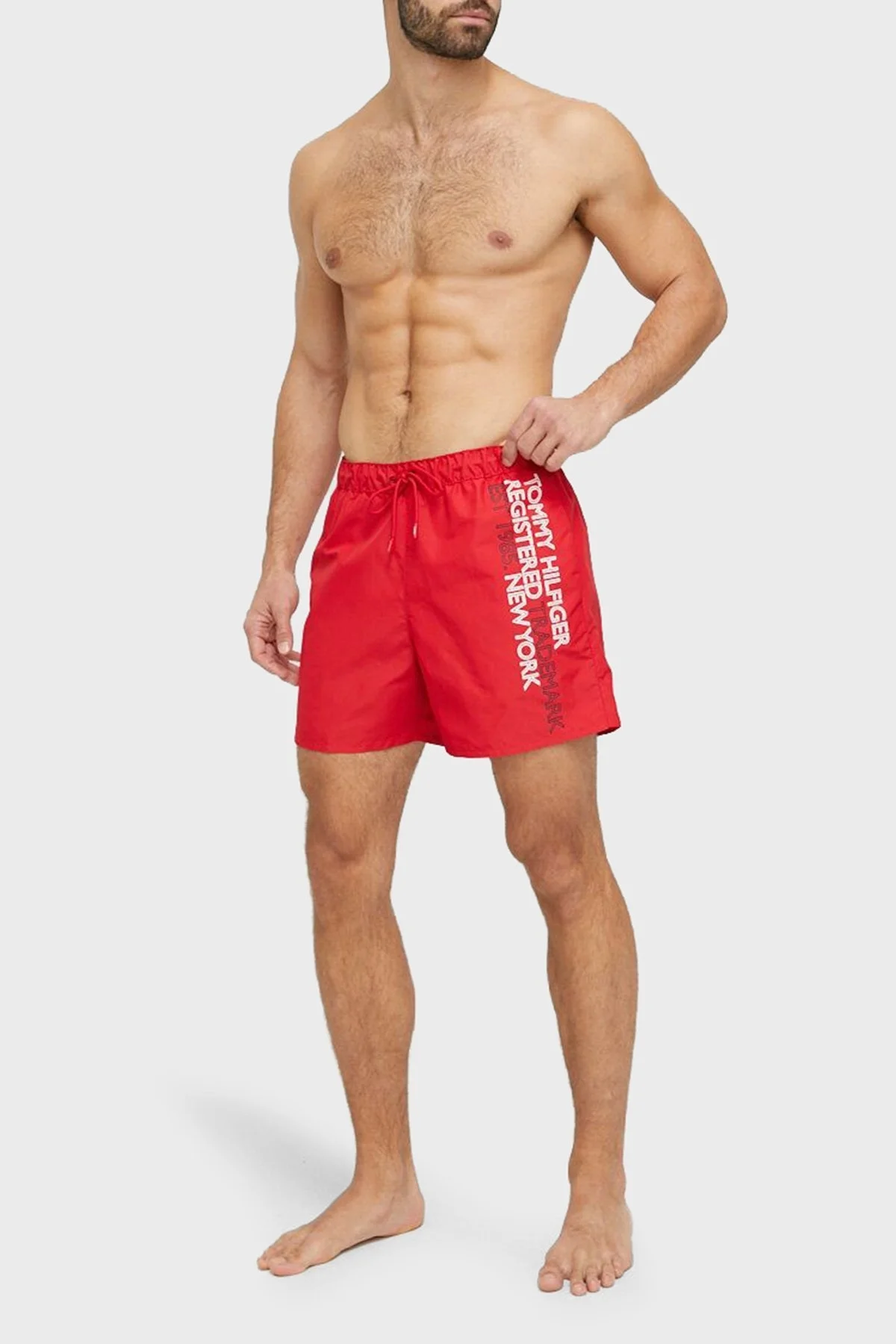 Tommy Hilfiger Baskılı Regular Fit Cepli Erkek Mayo Short UM0UM02742 XLG KIRMIZI - 2