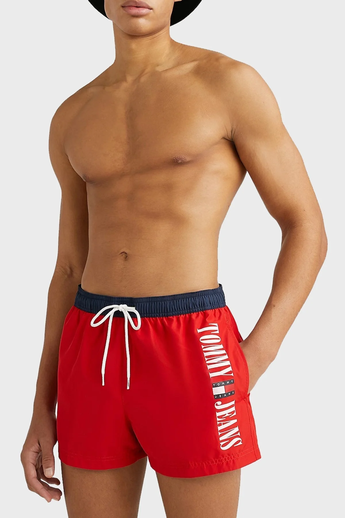 Tommy Hilfiger Baskılı Slim Fit Cepli Erkek Mayo Short UM0UM02755 XNL KIRMIZI - 1