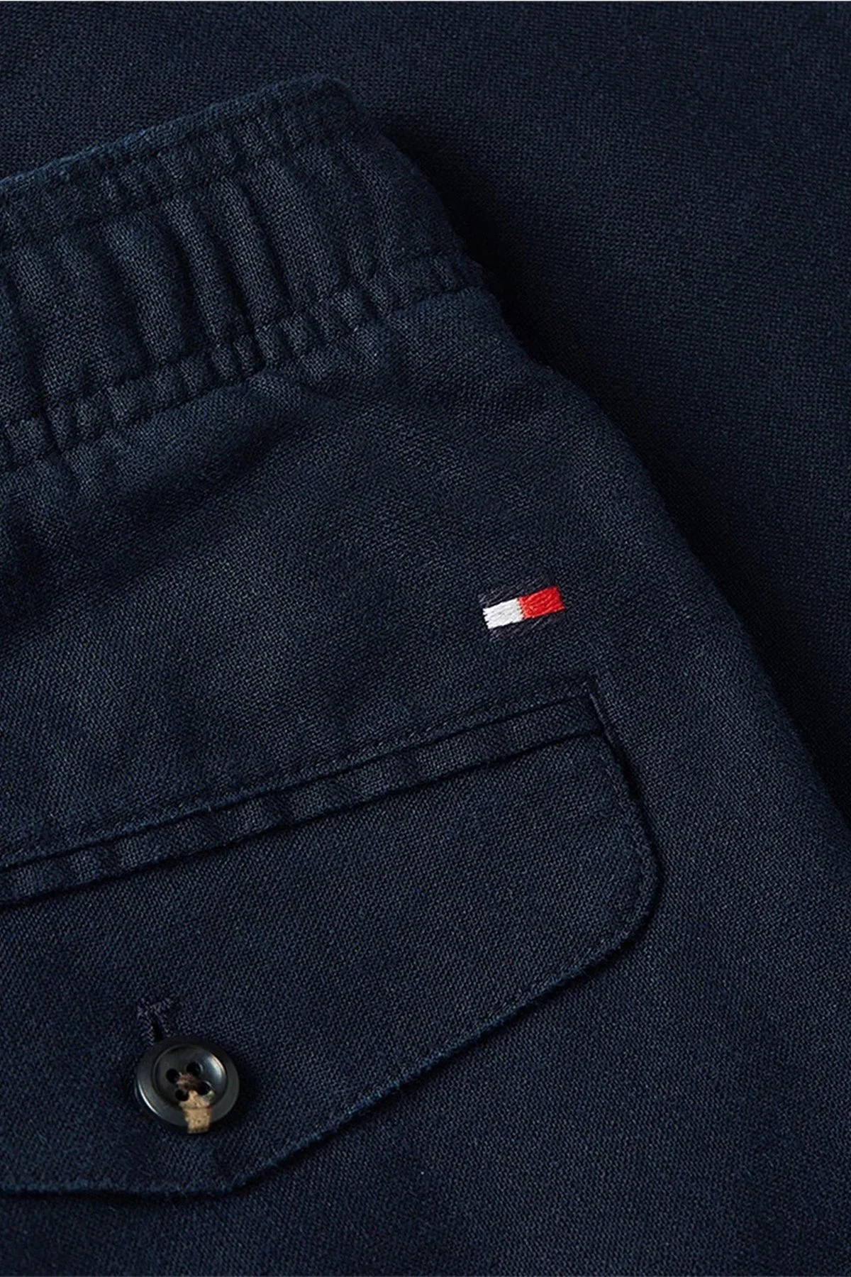 Tommy Hilfiger Belden Bağlamalı Cepli Relaxed Fit Keten Erkek Short MW0MW34498 DW5 LACİVERT - 2