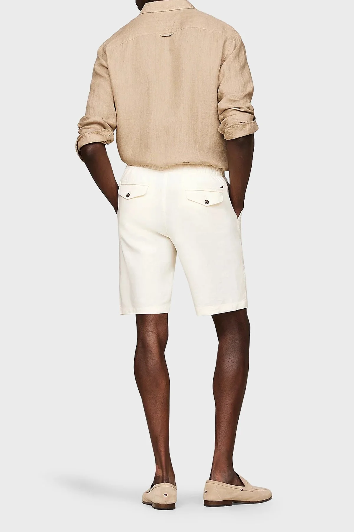 Tommy Hilfiger Belden Bağlamalı Cepli Relaxed Fit Keten Erkek Short MW0MW34498 AEF BEJ - 6