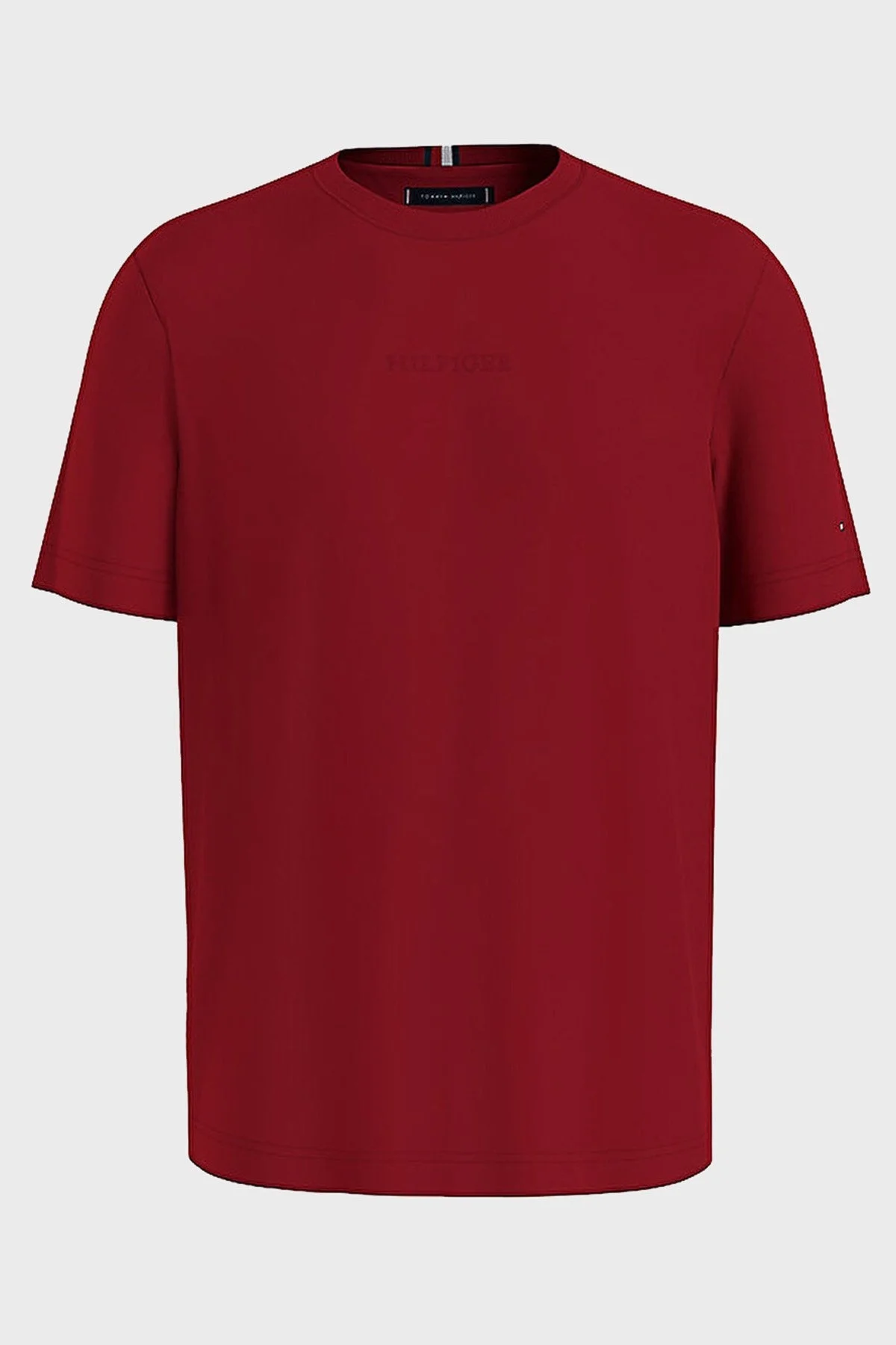 Tommy Hilfiger Bisiklet Yaka % 100 Pamuk Regular Fit Erkek T Shirt MW0MW31538 XMP KIRMIZI - 1