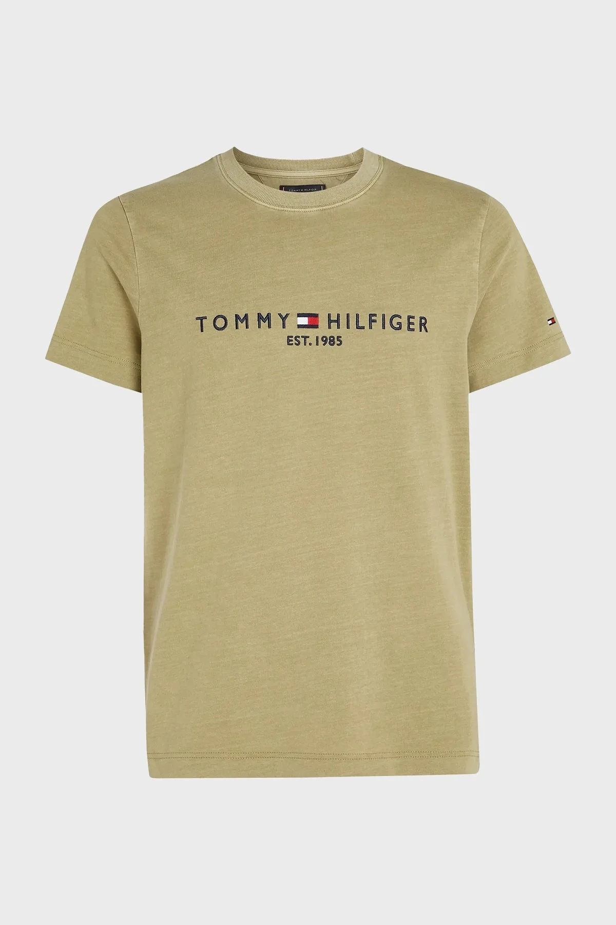 Tommy Hilfiger Bisiklet Yaka % 100 Pamuk Regular Fit Erkek T Shirt MW0MW35186 L9F HAKİ - 1