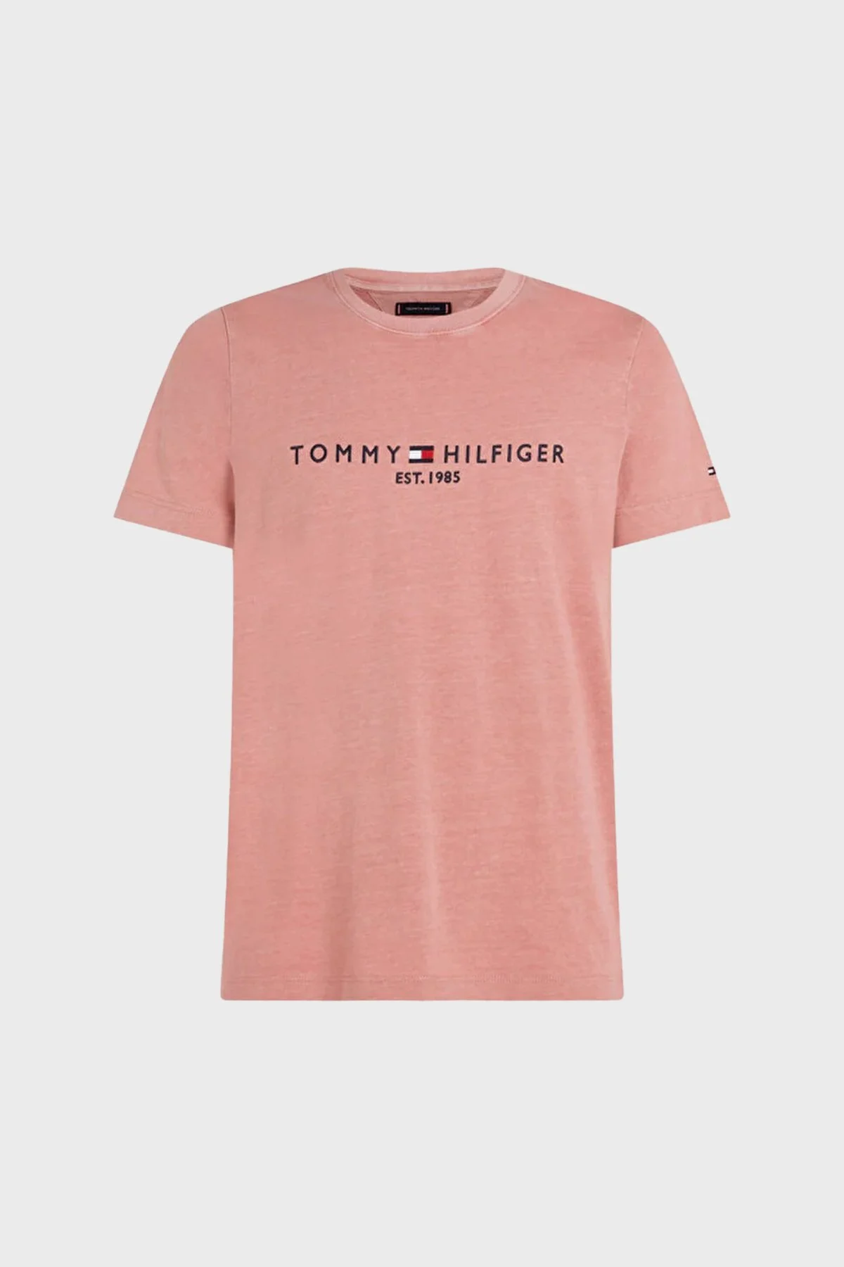 Tommy Hilfiger Bisiklet Yaka % 100 Pamuk Regular Fit Erkek T Shirt MW0MW35186 TJ5 PEMBE - 1