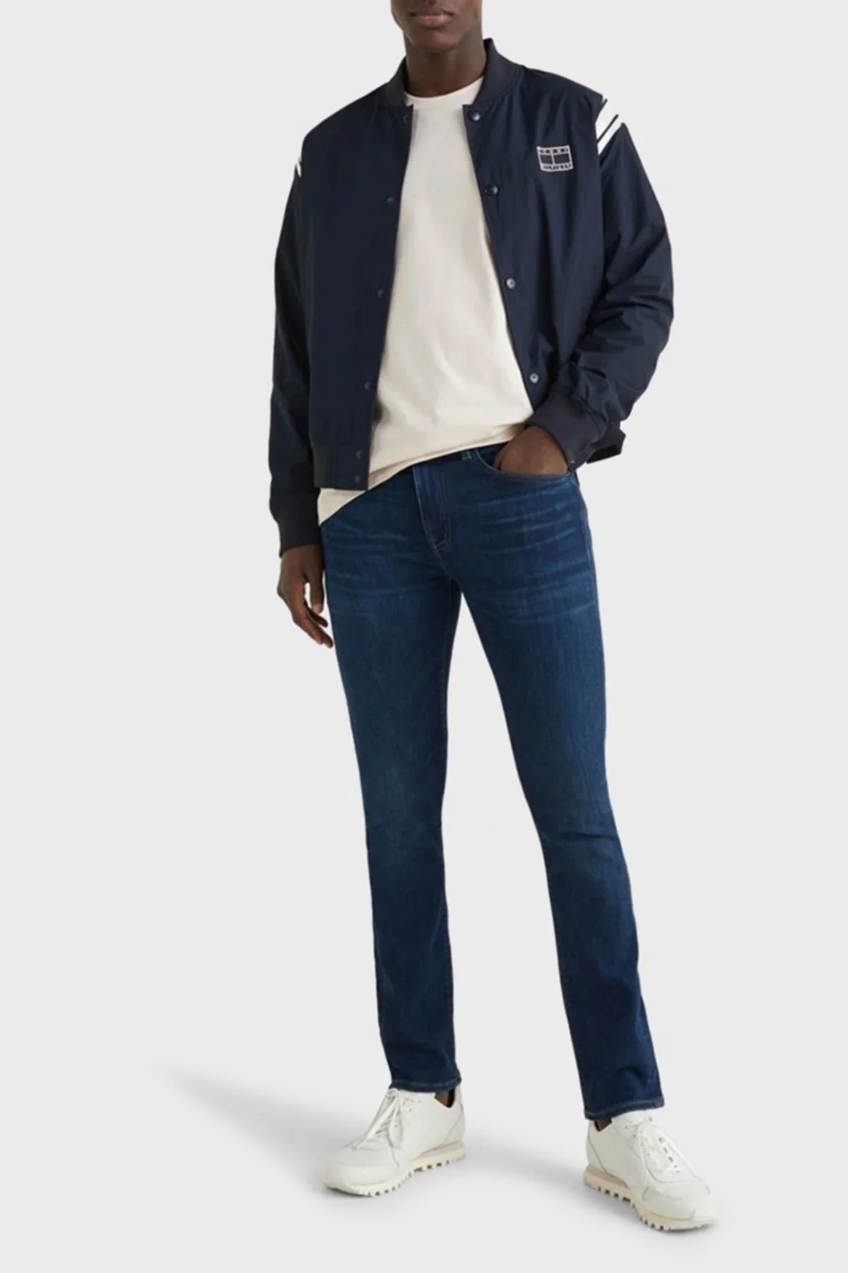 Tommy Hilfiger Bleecker Streç Pamuklu Normal Bel Slim Fit Jeans Erkek Kot Pantolon MW0MW26537 1BN LACİVERT - 1