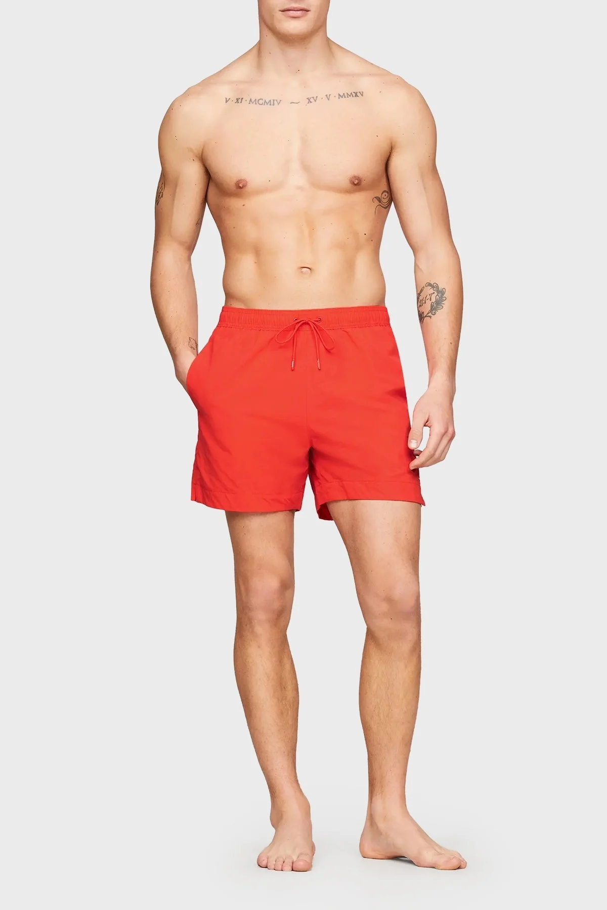 Tommy Hilfiger Cepli Deniz Şortu Belden Bağlamalı Erkek Mayo Short UM0UM03280 XJD KIRMIZI - 2