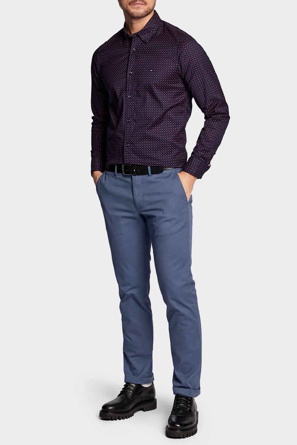 Tommy Hilfiger Chinos Denton Pamuklu Regular Fit Erkek Pantolon MW0MW25964 DBZ İNDİGO - 6
