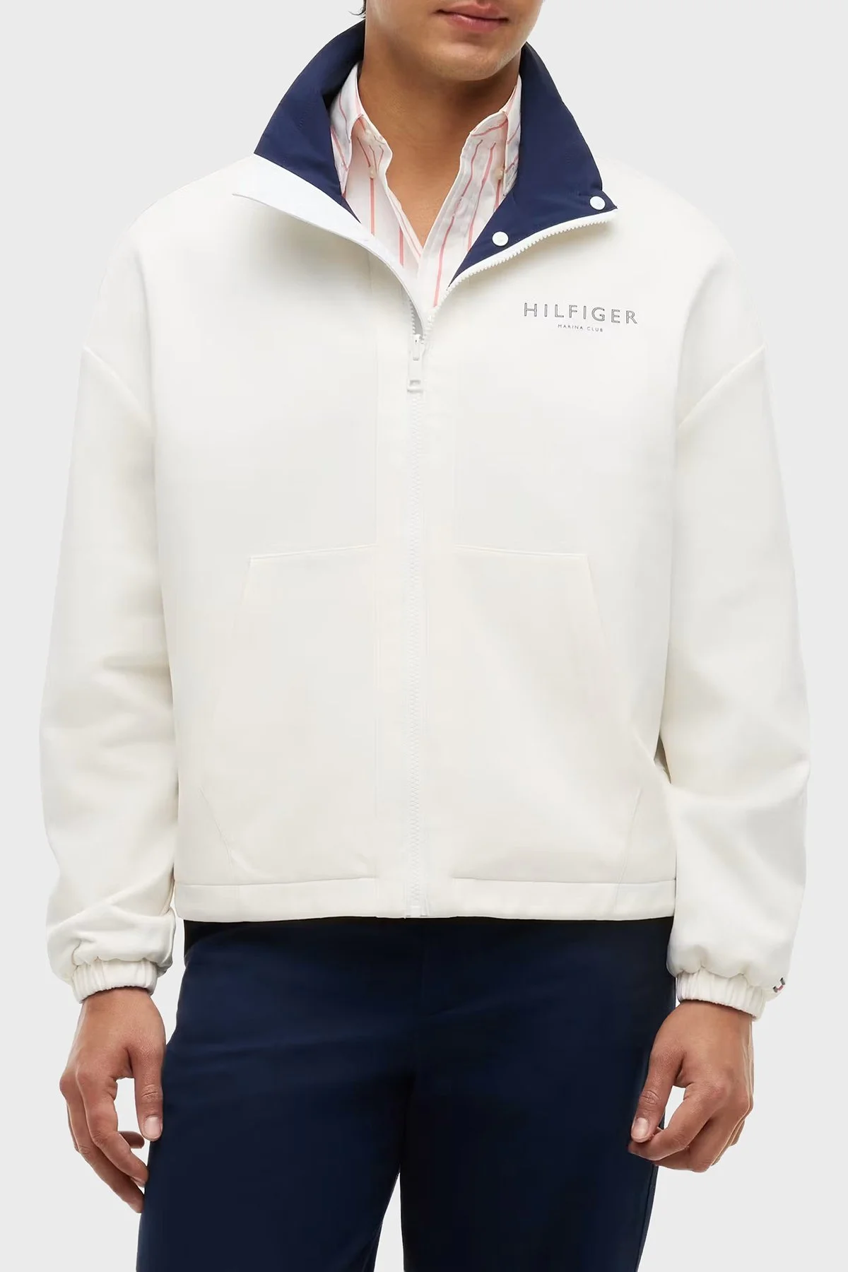 Tommy Hilfiger Çift Taraflı Pamuklu Regular Erkek Sweat MW0MW43183 0K4 Beyaz - 3