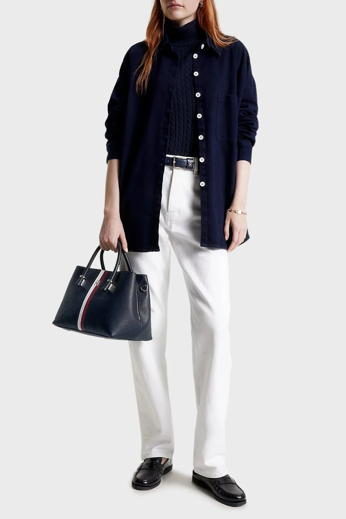 Tommy Hilfiger Çıkarılabilir Omuz Askılı Bayan Çanta AW0AW15286 DW6 LACİVERT - 2