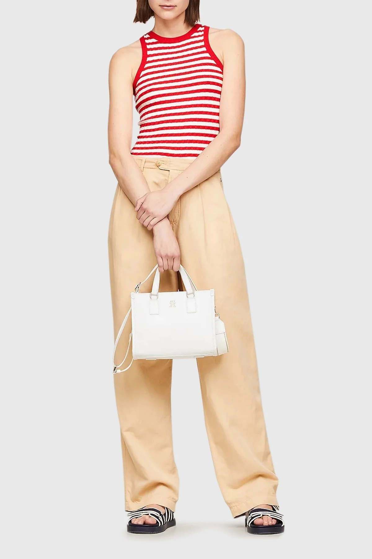 Tommy Hilfiger Çıkarılabilir Uzatma Askılı Bayan Çanta AW0AW15977 YBL BEYAZ - 2