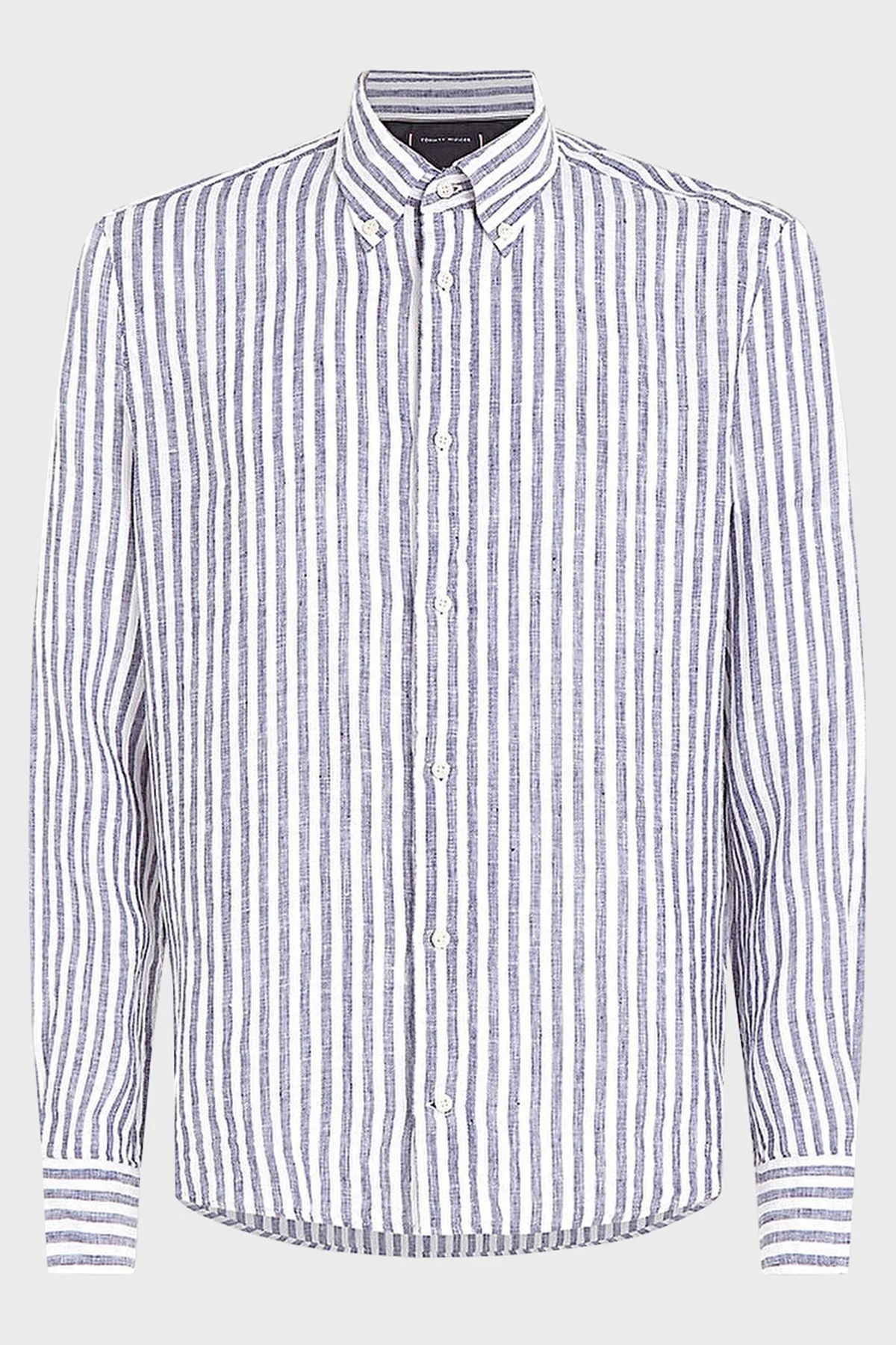 Tommy Hilfiger Çizgili % 100 Keten Regular Fit Erkek Gömlek MW0MW34646 0A5 MAVİ-BEYAZ - 4
