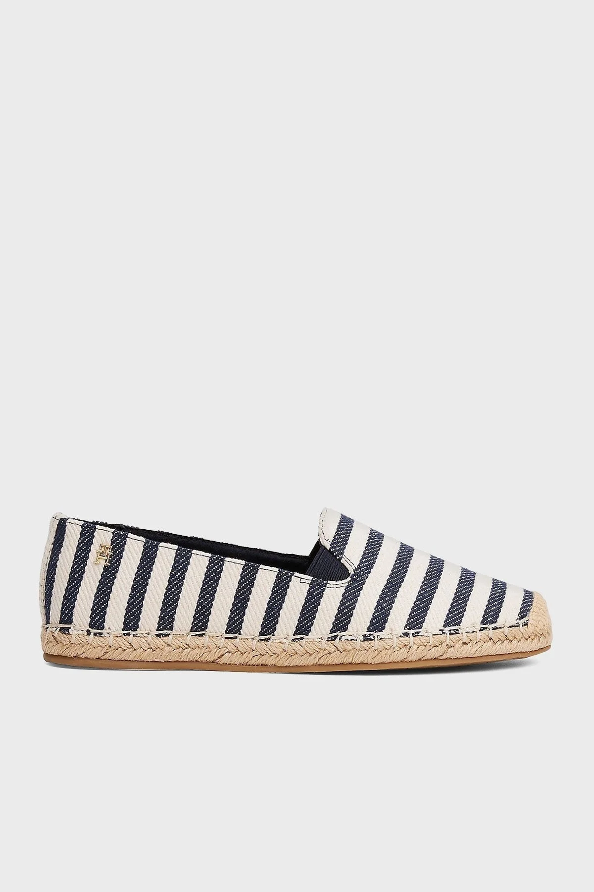 Tommy Hilfiger Çizgili % 100 Pamuk Jüt Detaylı Bayan Espadril FW0FW08653 0GZ BEYAZ-MAVİ - 1