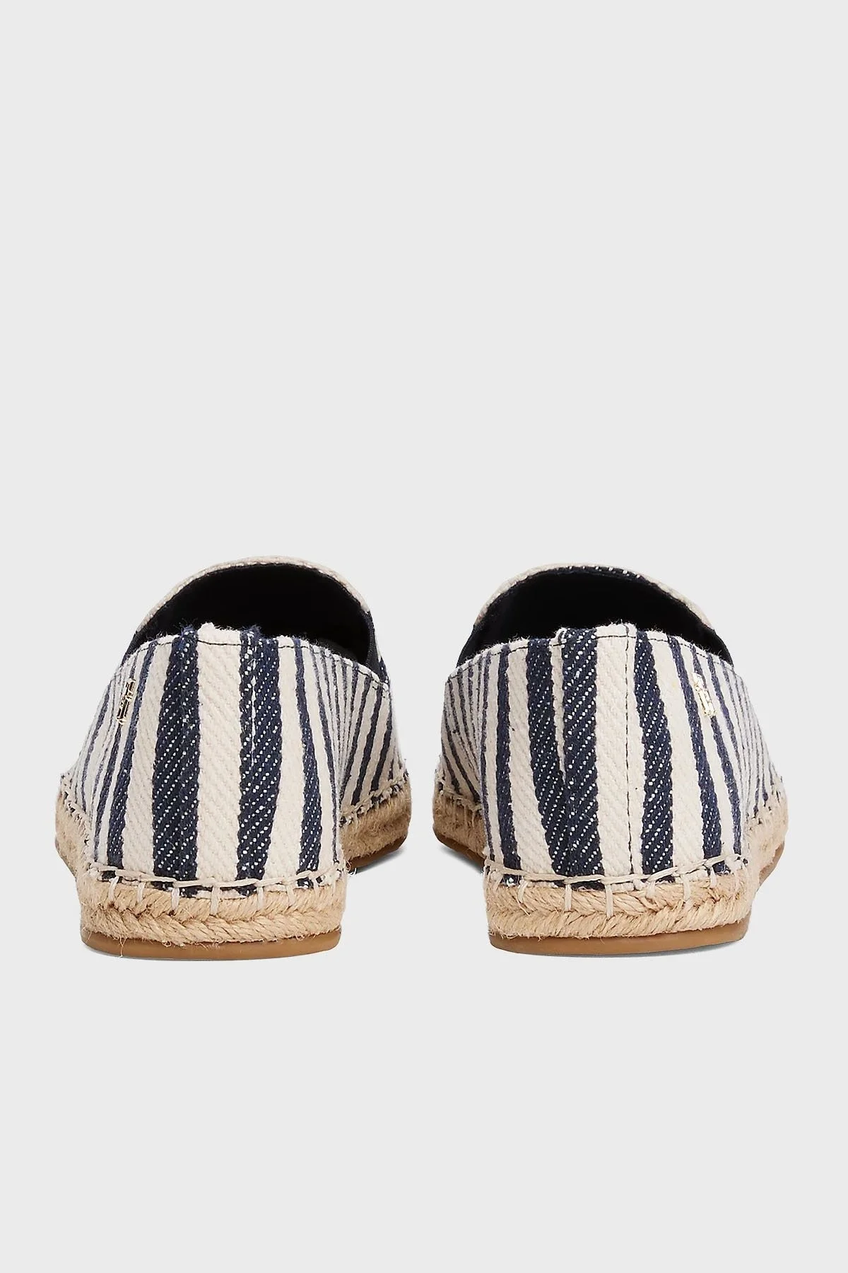 Tommy Hilfiger Çizgili % 100 Pamuk Jüt Detaylı Bayan Espadril FW0FW08653 0GZ BEYAZ-MAVİ - 5
