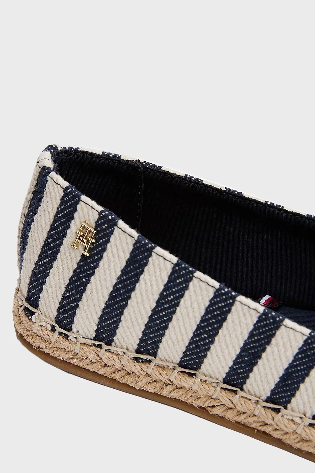 Tommy Hilfiger Çizgili % 100 Pamuk Jüt Detaylı Bayan Espadril FW0FW08653 0GZ BEYAZ-MAVİ - 6