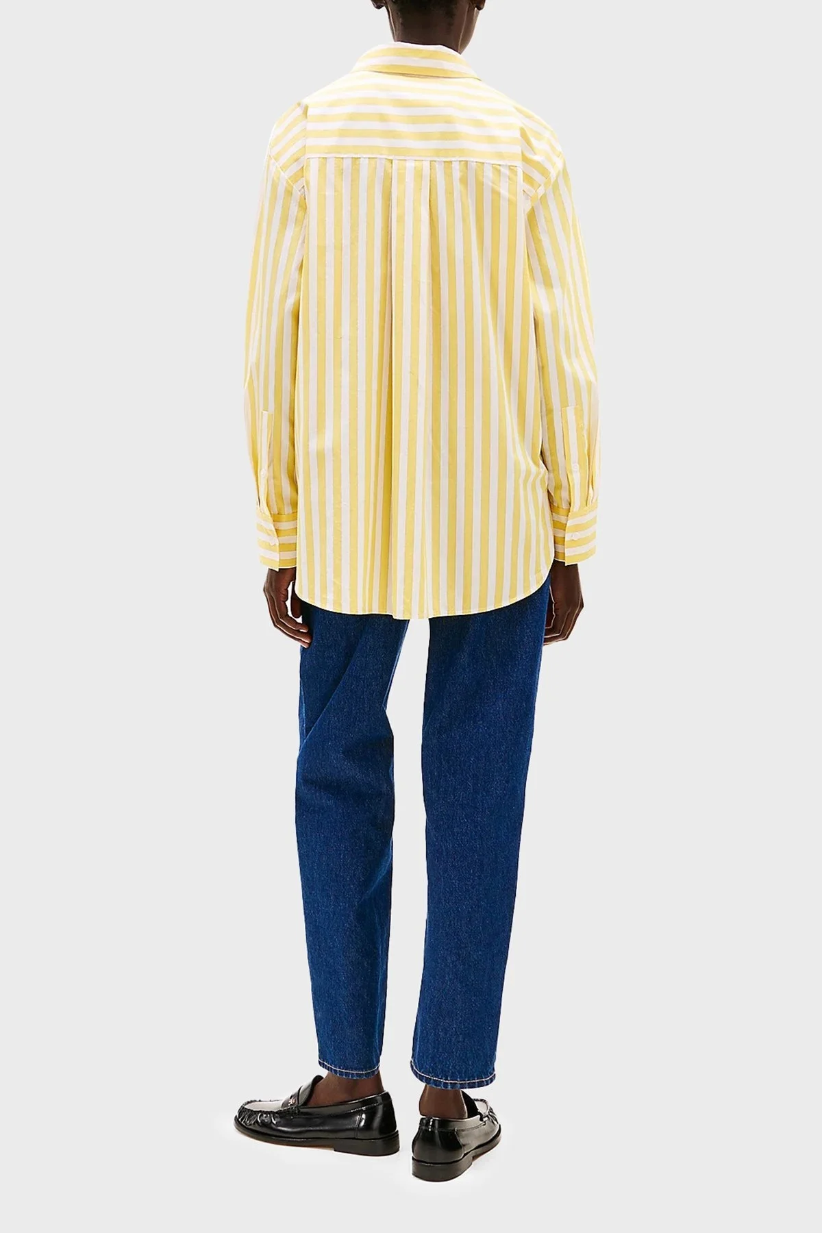Tommy Hilfiger Çizgili % 100 Pamuk Regular Fit Tek Cepli Bayan Gömlek WW0WW45612 0FT SARI - 7