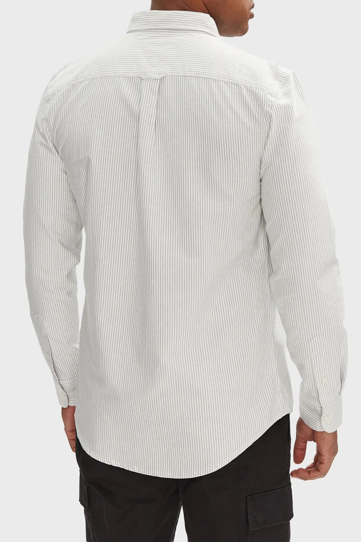 Tommy Hilfiger Çizgili % 100 Pamuk Slim Fit Uzun Kollu Erkek Gömlek DM0DM20668 GY1 KOYU YEŞİL - 3