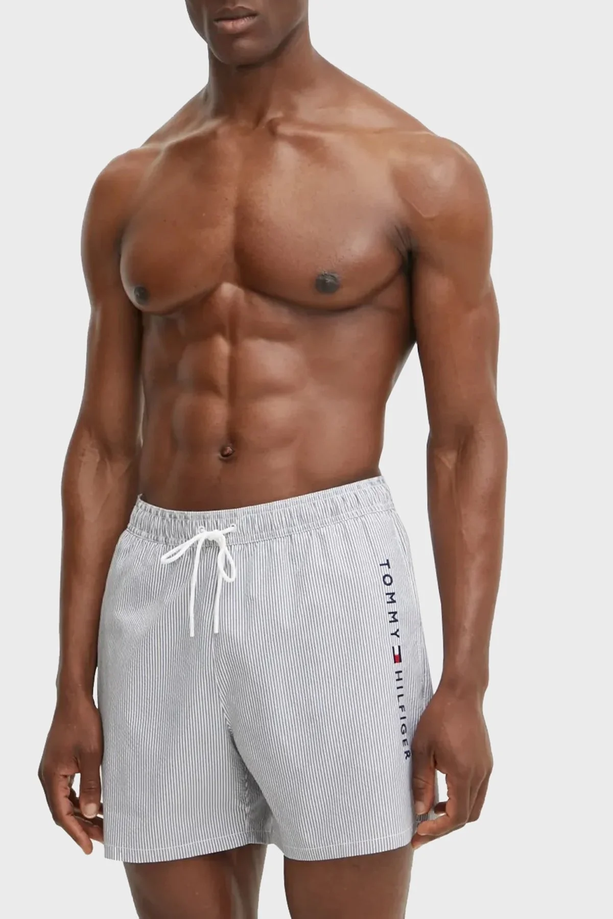 Tommy Hilfiger Çizgili Belden Bağlamalı Erkek Mayo Short UM0UM03265 0K5 BEYAZ - 5