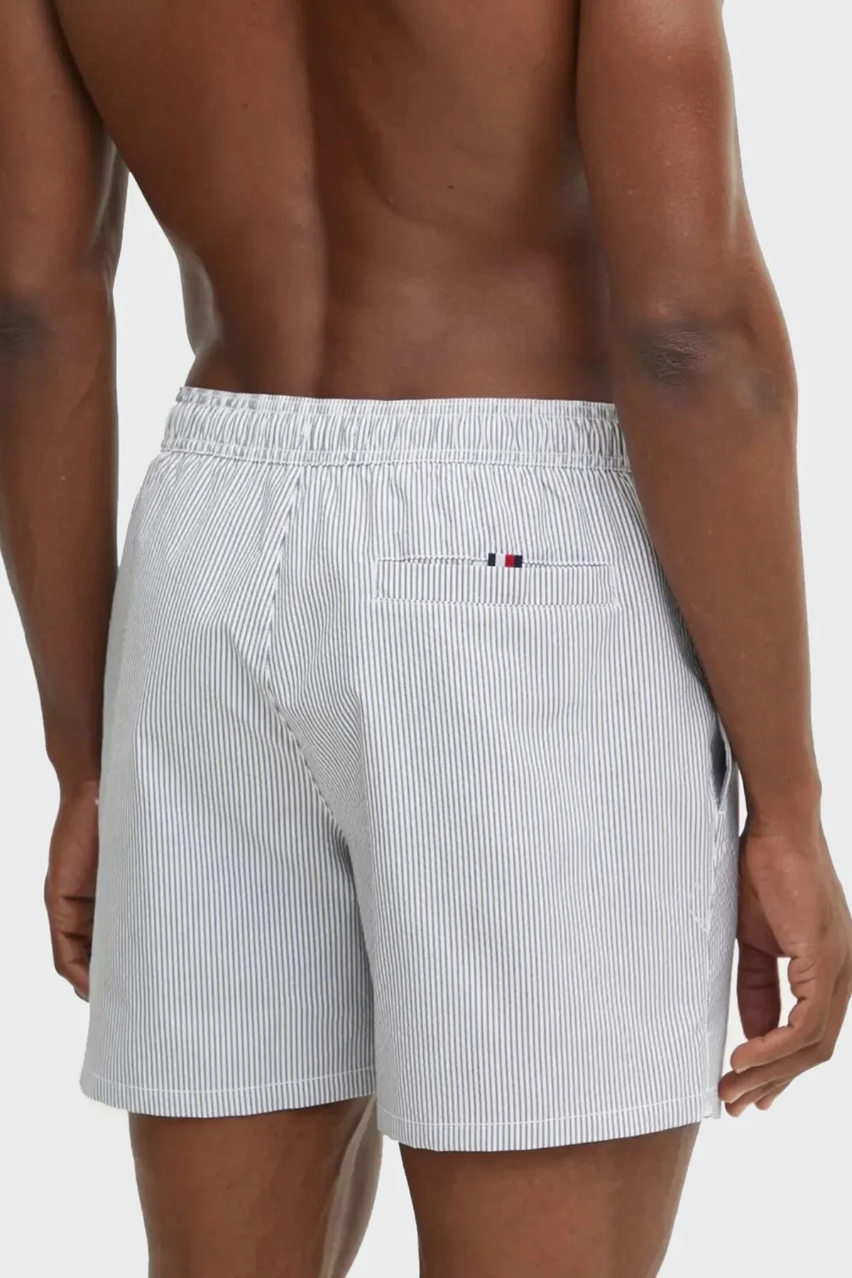 Tommy Hilfiger Çizgili Belden Bağlamalı Erkek Mayo Short UM0UM03265 0K5 BEYAZ - 6