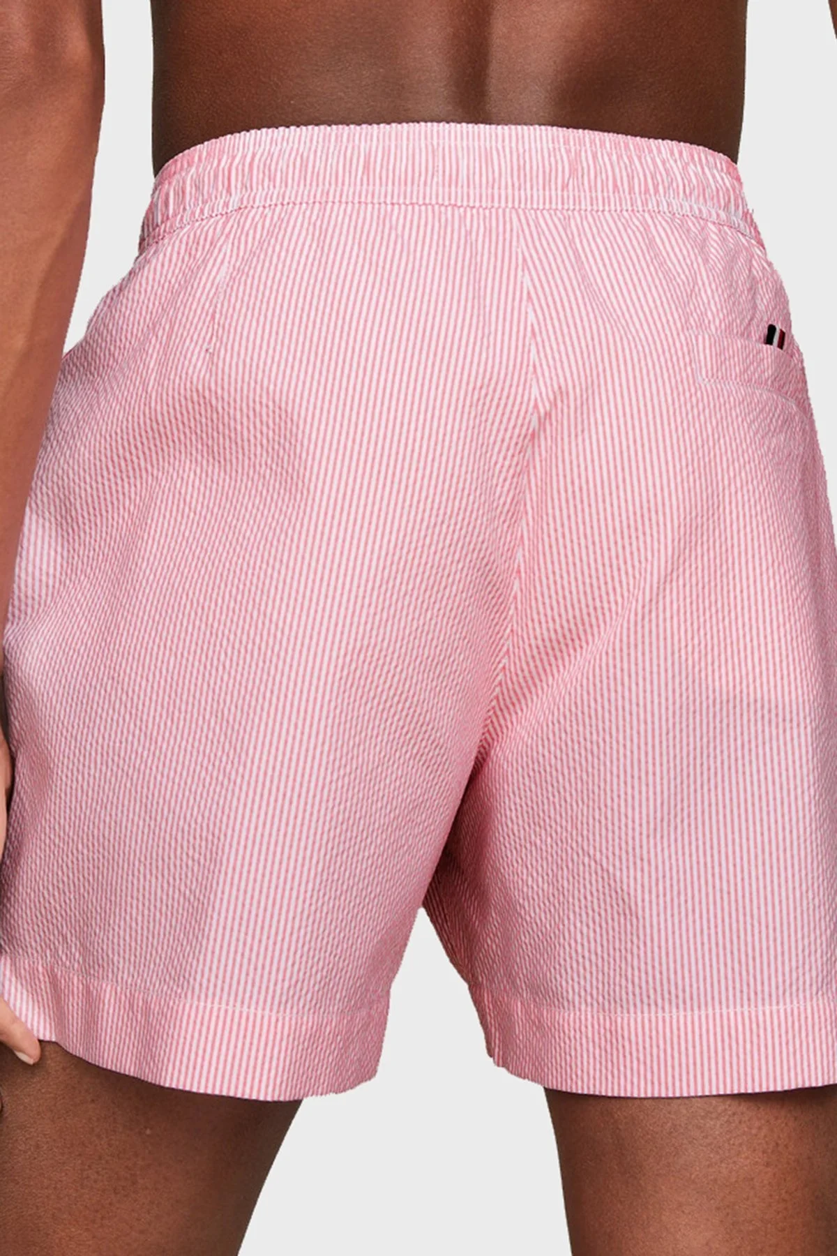 Tommy Hilfiger Çizgili Belden Bağlamalı Erkek Mayo Short UM0UM03265 0K9 KIRMIZI-BEYAZ - 2