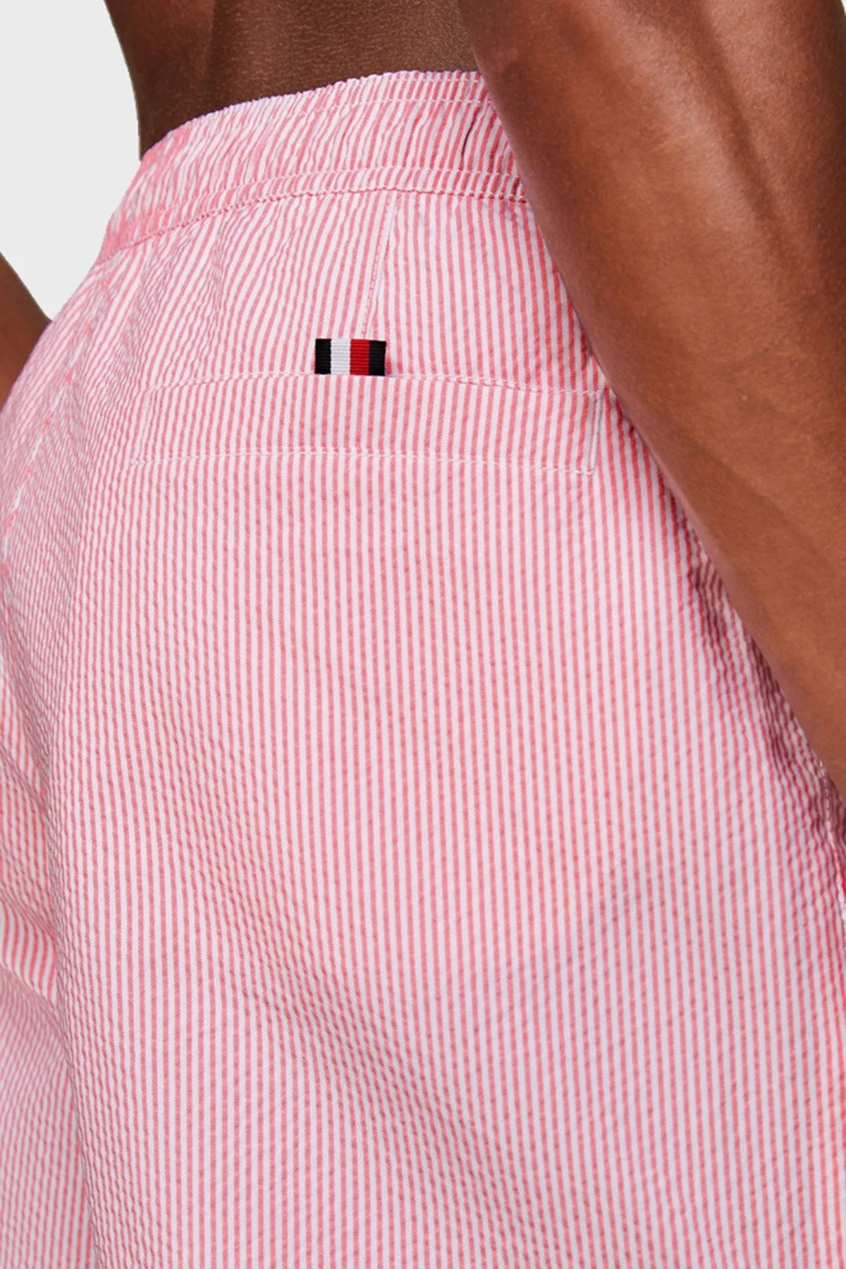 Tommy Hilfiger Çizgili Belden Bağlamalı Erkek Mayo Short UM0UM03265 0K9 KIRMIZI-BEYAZ - 3