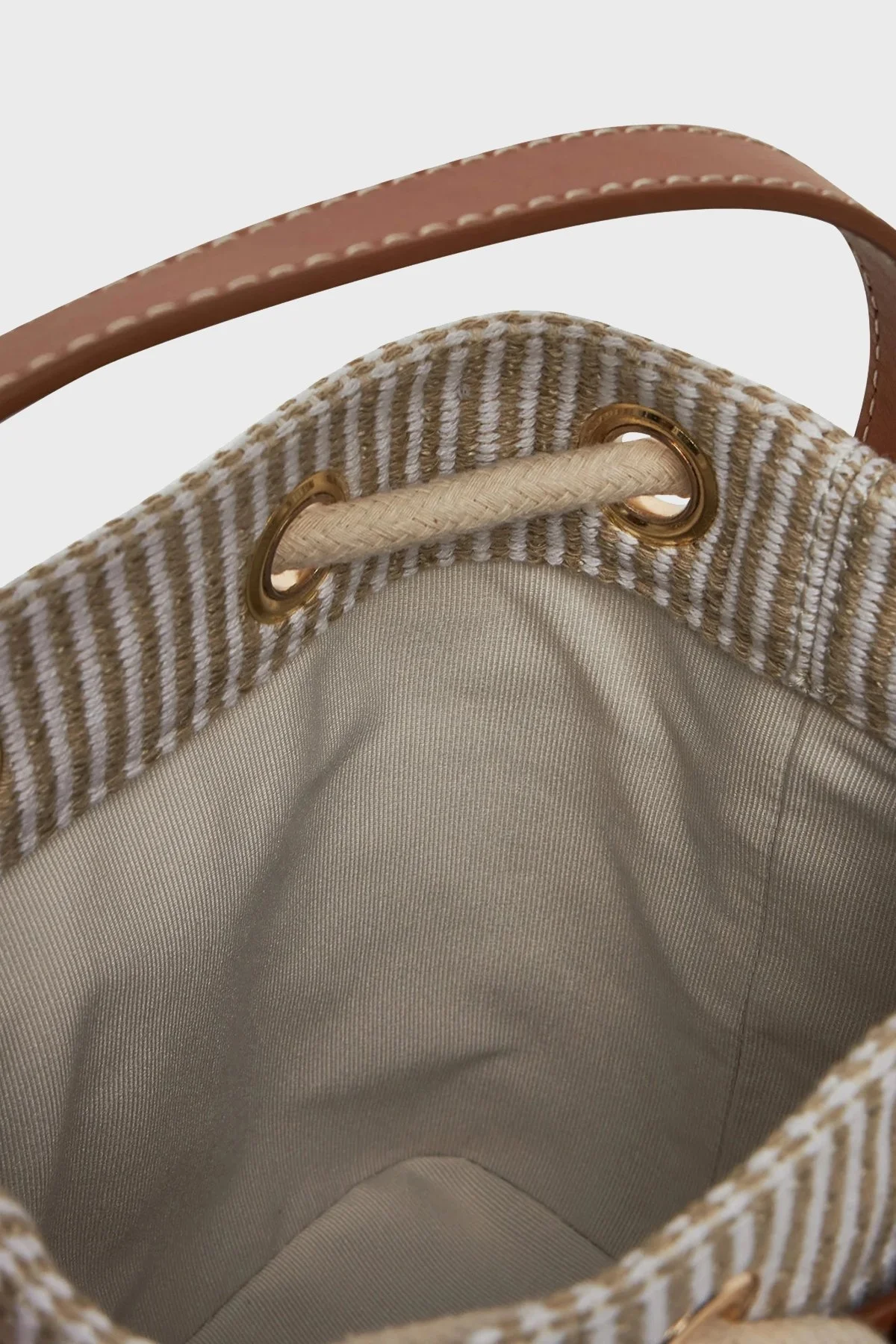 Tommy Hilfiger Çizgili Çıkarılabilir Askılı Bayan Çanta AW0AW17215 0F4 BEJ - 5