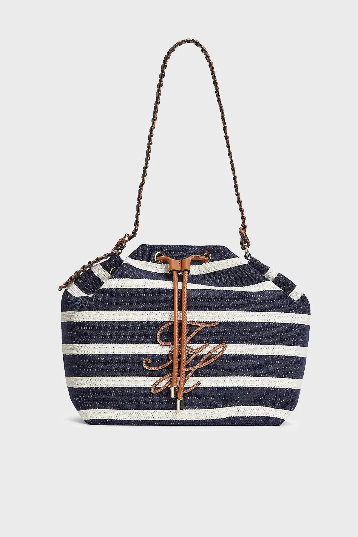 Tommy Hilfiger Çizgili Logolu Ayarlanabilir Askılı Kadın Çanta AW0AW18401 0GY LACİVERT-BEYAZ - 1