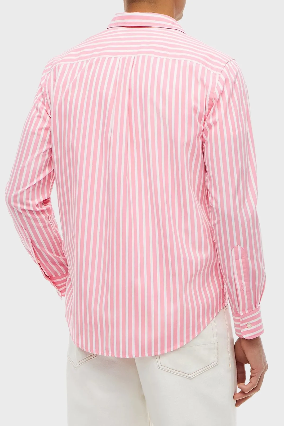 Tommy Hilfiger Çizgili Pamuklu Regular Fit Uzun Kollu Erkek Gömlek MW0MW43315 0D1 Pembe-beyaz - 3