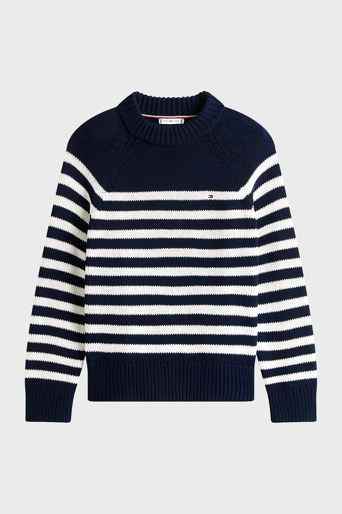 Tommy Hilfiger Çizgili Relaxed Fit Yarım Balıkçı Yaka Bayan Kazak WW0WW46759 0BD MAVİ - 5