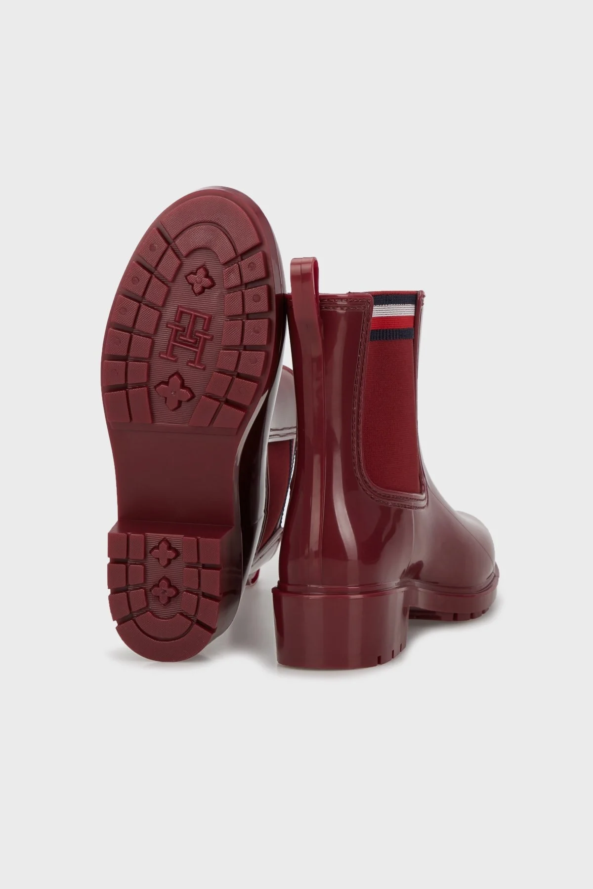 Tommy Hilfiger Corporate Elastic Rainboot Bayan Bot FW0FW07473 XJS BORDO - 9