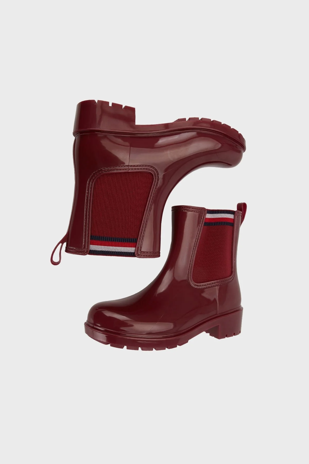 Tommy Hilfiger Corporate Elastic Rainboot Bayan Bot FW0FW07473 XJS BORDO - 10