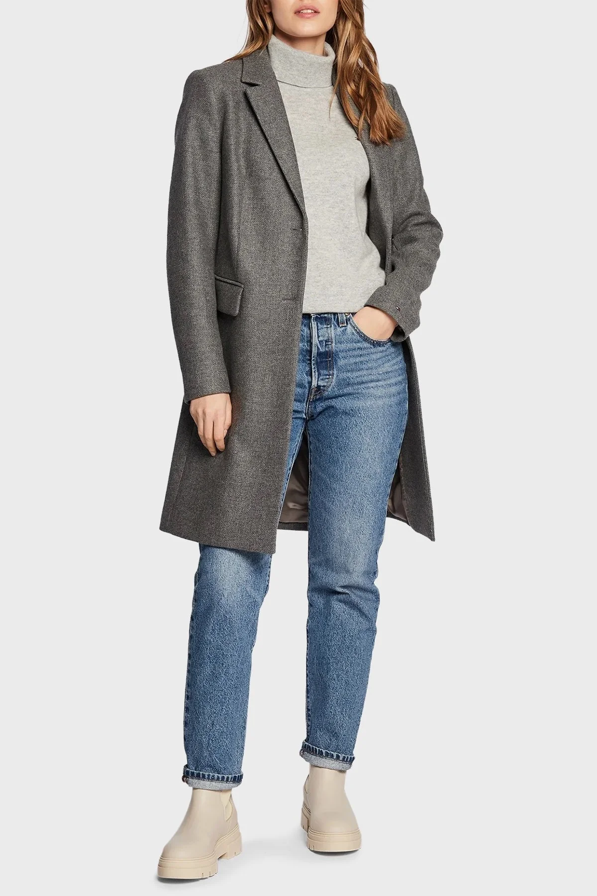 Tommy Hilfiger Deri Chelsea Bayan Bot FW0FW06730 ACI BEJ - 2