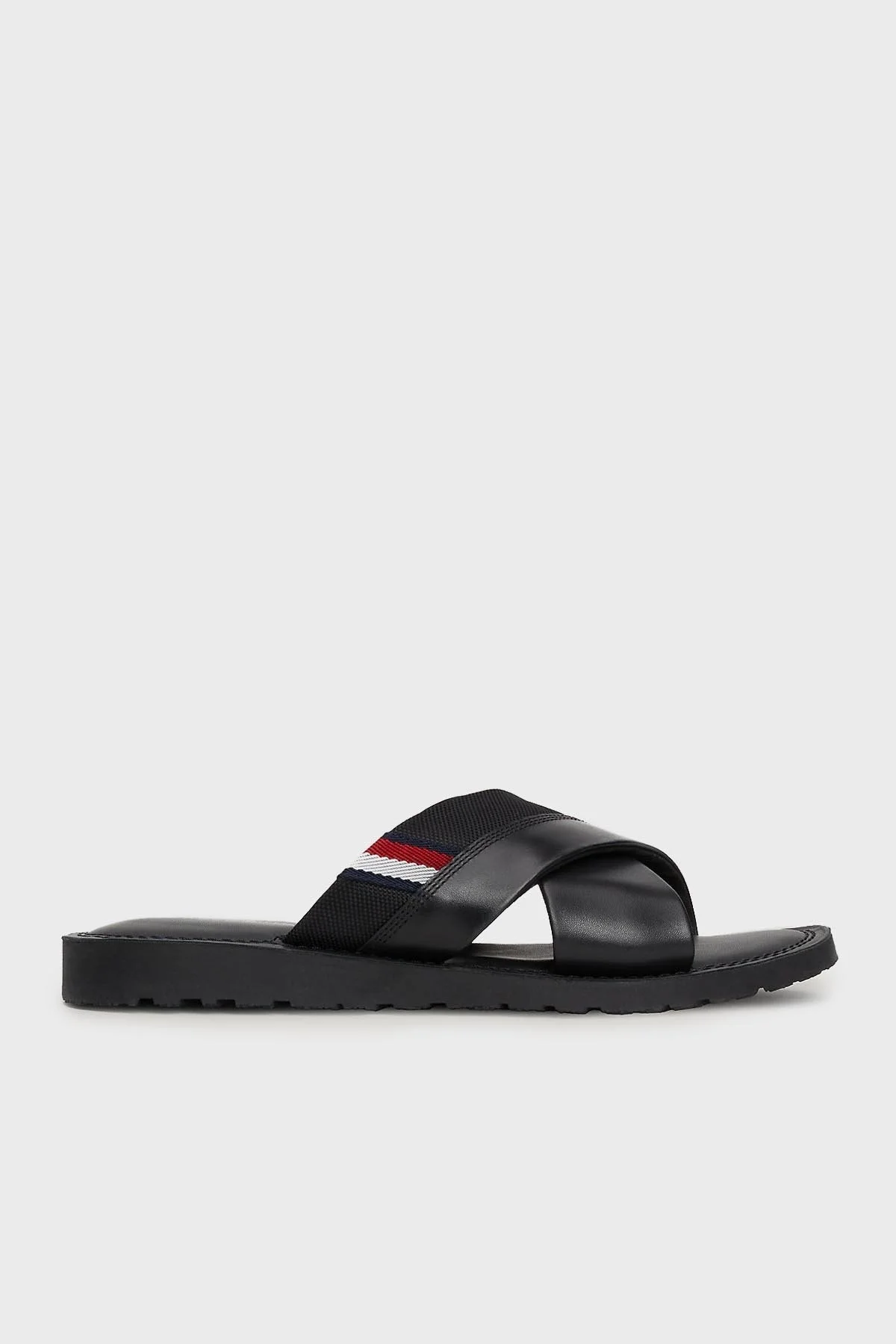 Tommy Hilfiger Deri Erkek Terlik FM0FM05010 BDS SİYAH - 1