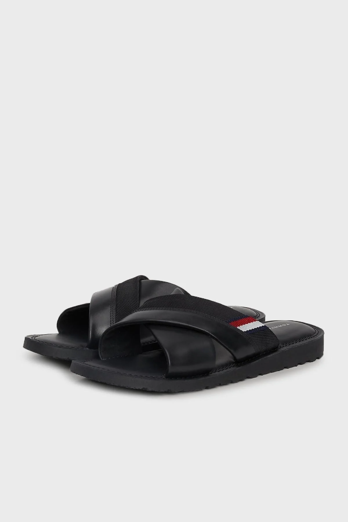 Tommy Hilfiger Deri Erkek Terlik FM0FM05010 BDS SİYAH - 3