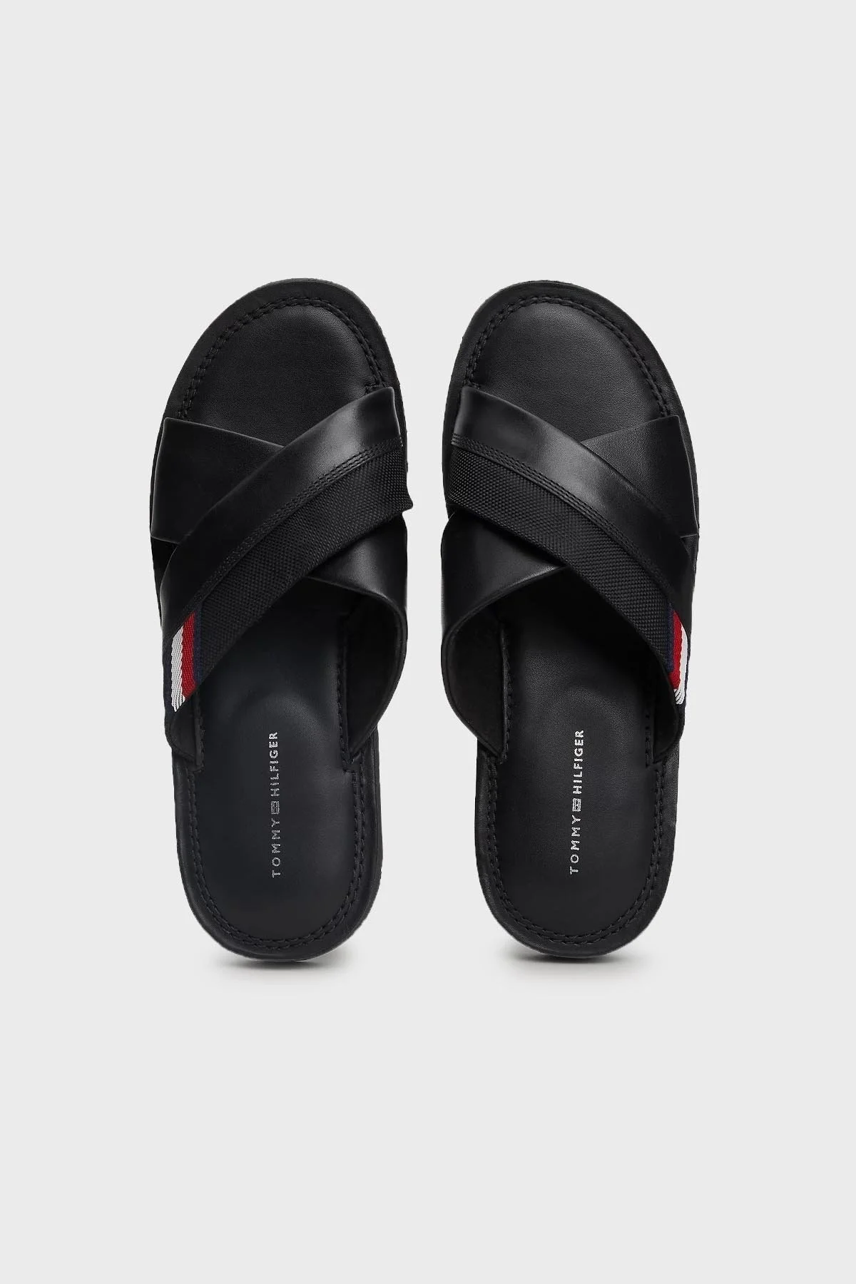 Tommy Hilfiger Deri Erkek Terlik FM0FM05010 BDS SİYAH - 4