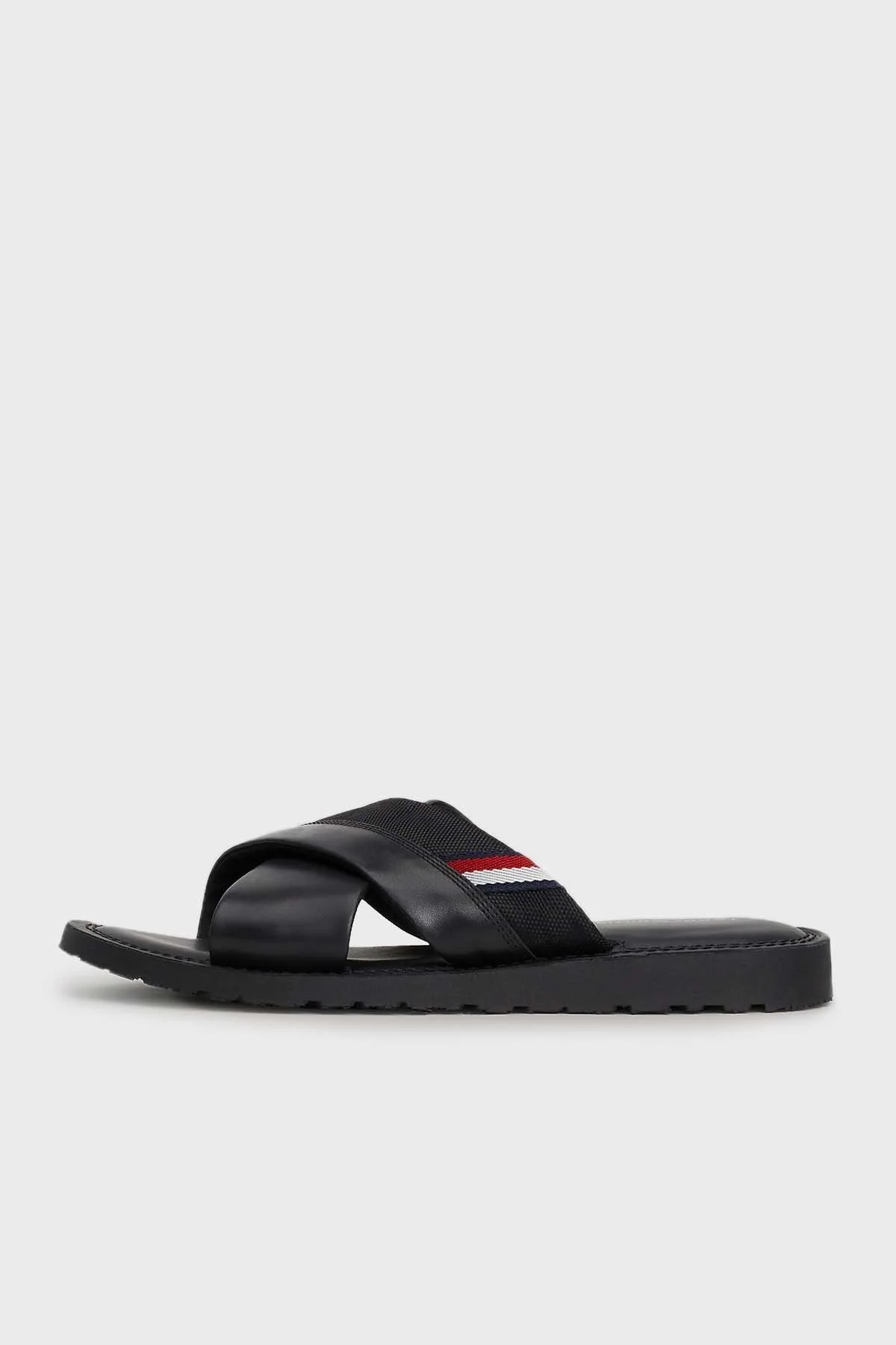 Tommy Hilfiger Deri Erkek Terlik FM0FM05010 BDS SİYAH - 7