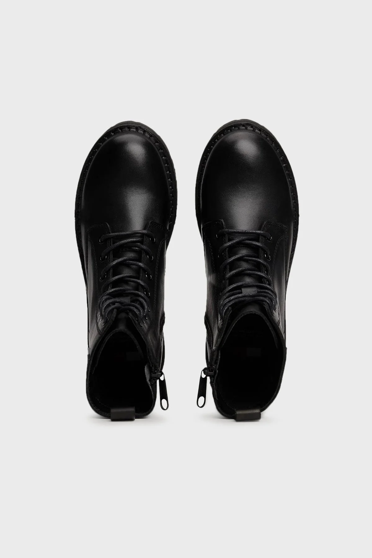 Tommy Hilfiger Deri Fermuarlı Postal Bayan Bot EN0EN02628 BDS SİYAH - 4