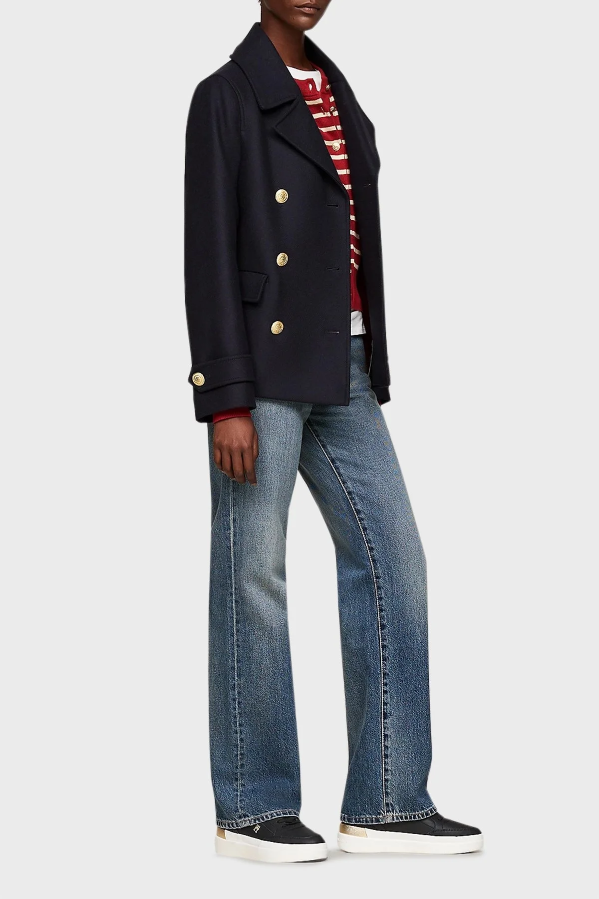 Tommy Hilfiger Deri Karışımlı Logolu Kalın Tabanlı Sneaker Bayan Ayakkabı FW0FW08126 BDS SİYAH - 2