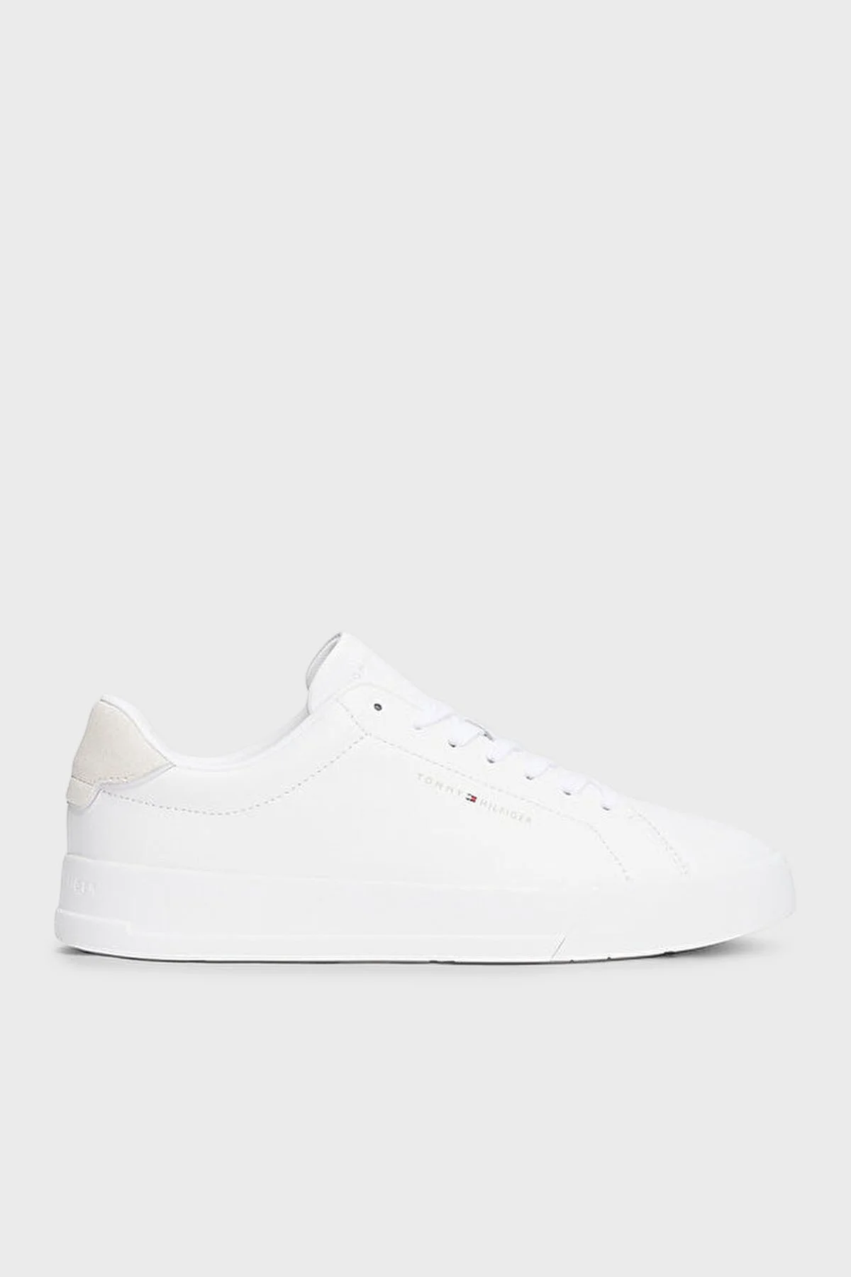 Tommy Hilfiger Deri Karışımlı Logolu Sneaker Erkek Ayakkabı FM0FM05367 YBS BEYAZ - 1