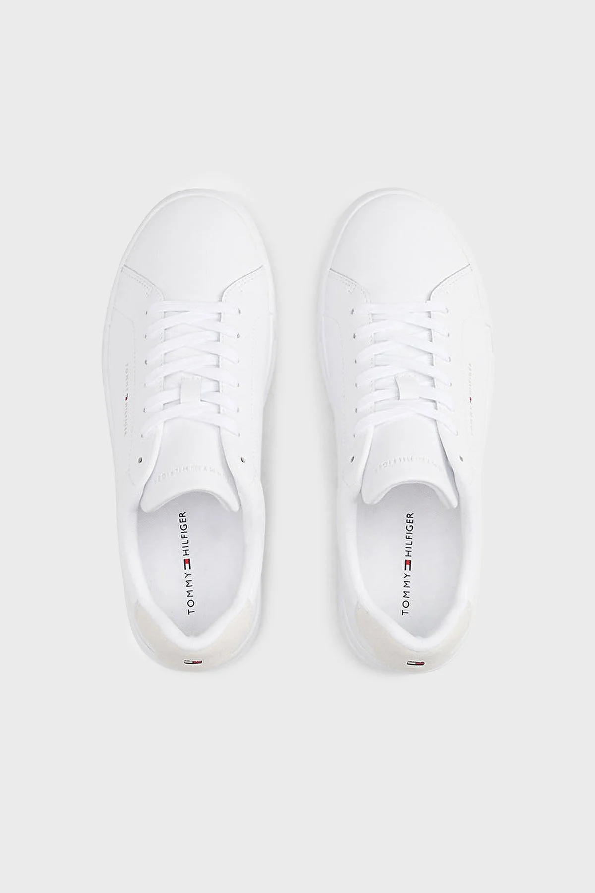 Tommy Hilfiger Deri Karışımlı Logolu Sneaker Erkek Ayakkabı FM0FM05367 YBS BEYAZ - 6