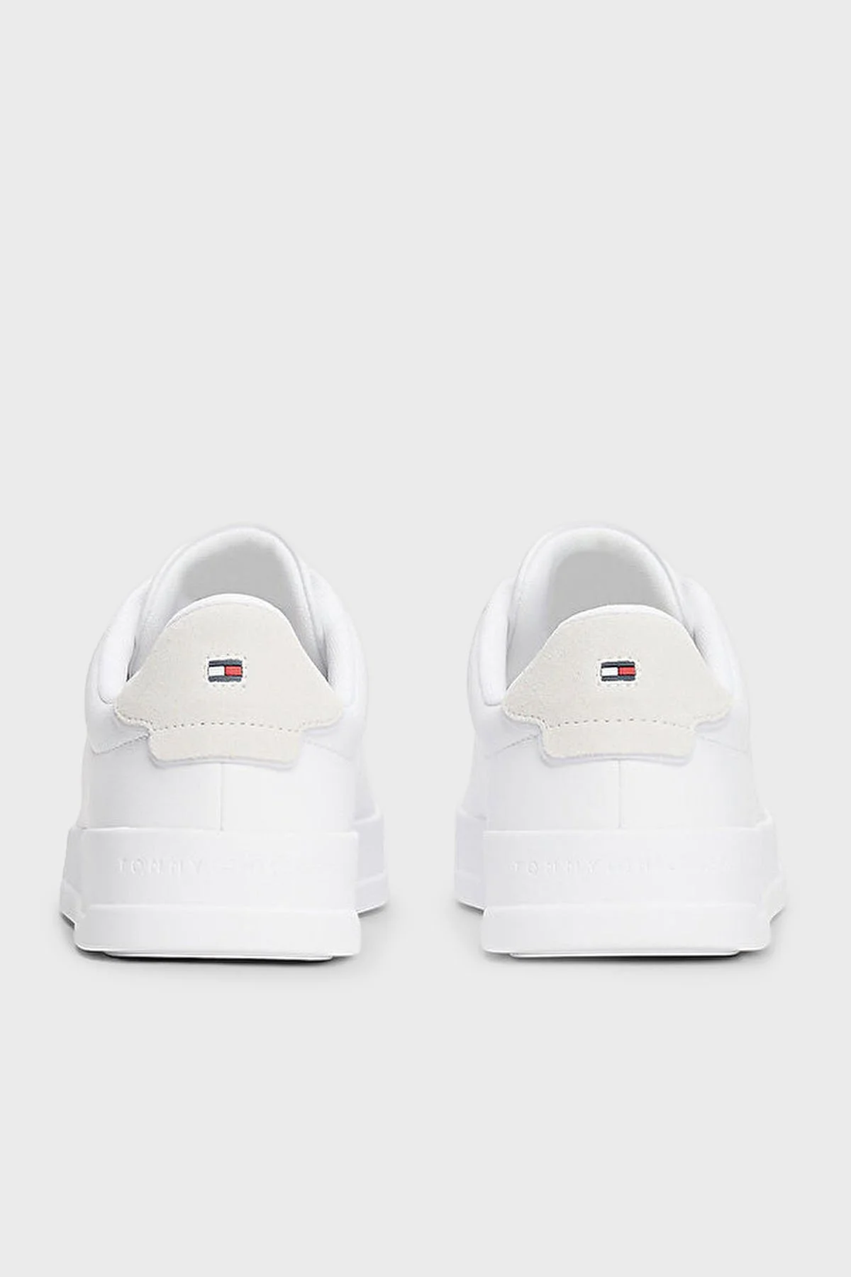 Tommy Hilfiger Deri Karışımlı Logolu Sneaker Erkek Ayakkabı FM0FM05367 YBS BEYAZ - 7