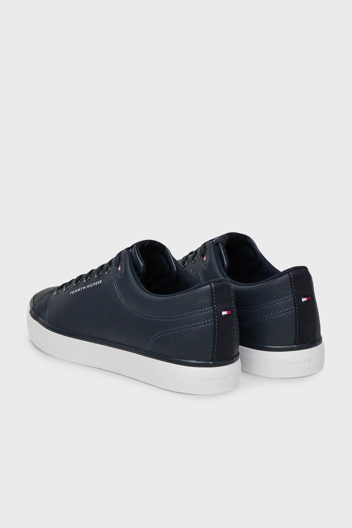 Tommy Hilfiger Deri Karışımlı Logolu Sneaker Erkek Ayakkabı FM0FM05511 DW5 LACİVERT - 4