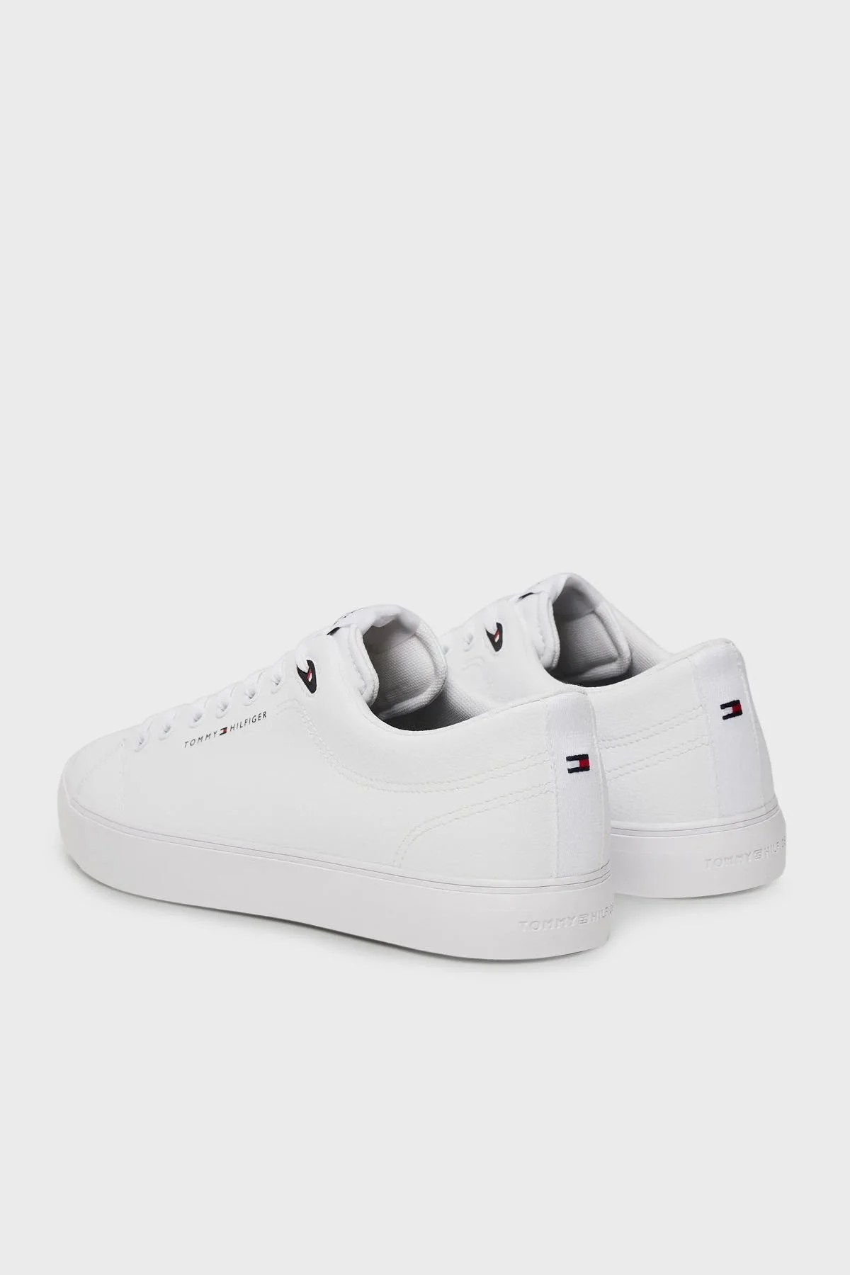 Tommy Hilfiger Deri Karışımlı Logolu Sneaker Erkek Ayakkabı FM0FM05511 YBS BEYAZ - 10