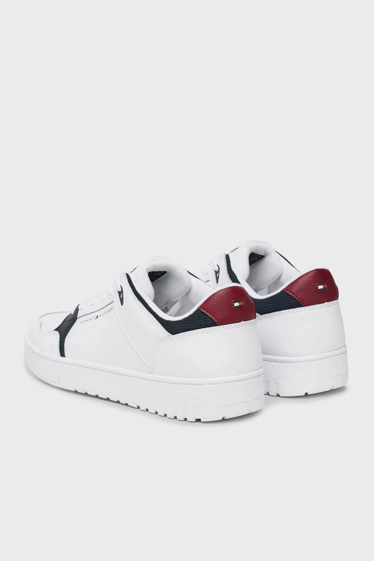 Tommy Hilfiger Deri Karışımlı Logolu Sneaker Erkek Ayakkabı FM0FM05518 YBS BEYAZ - 4